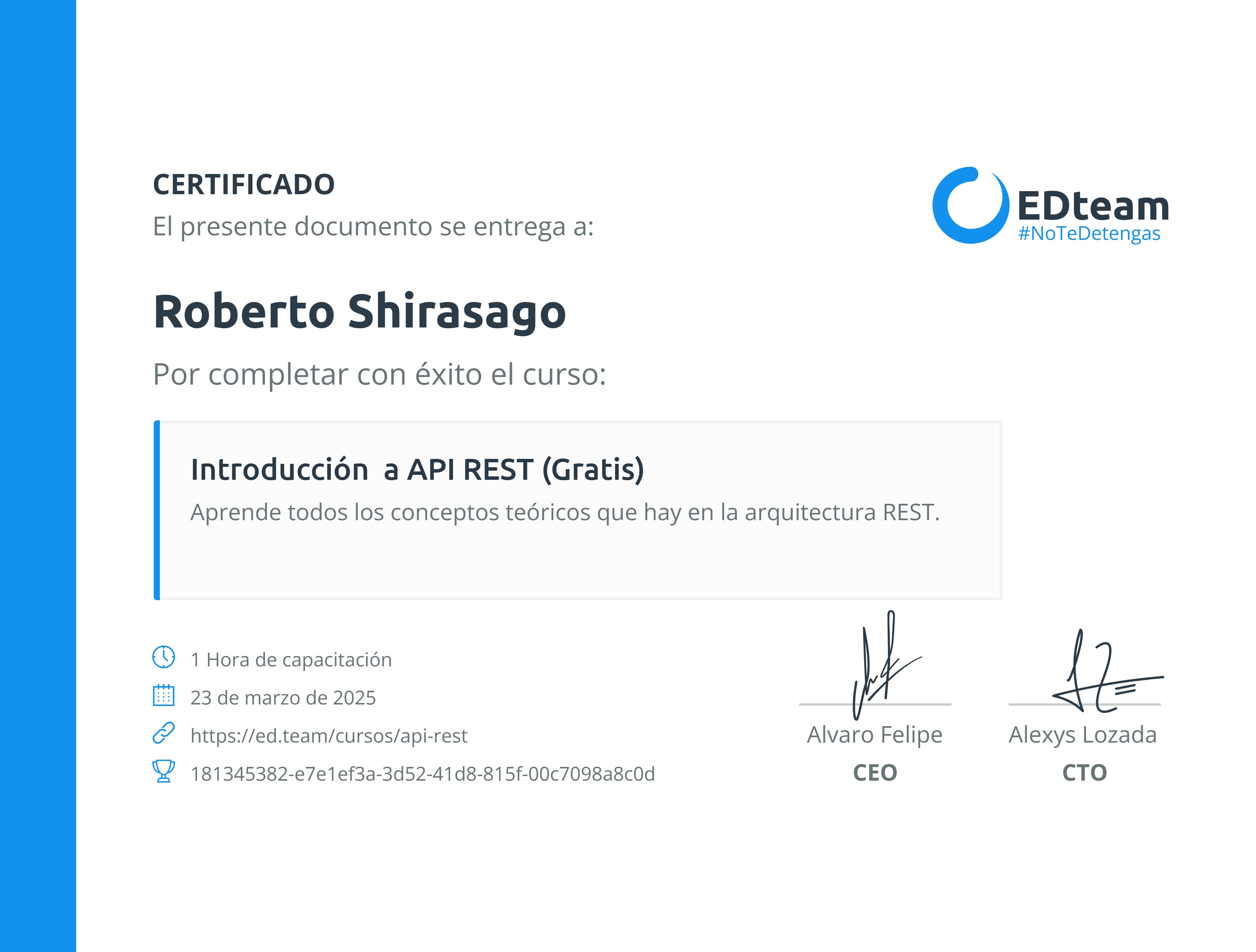 Certificado de curso