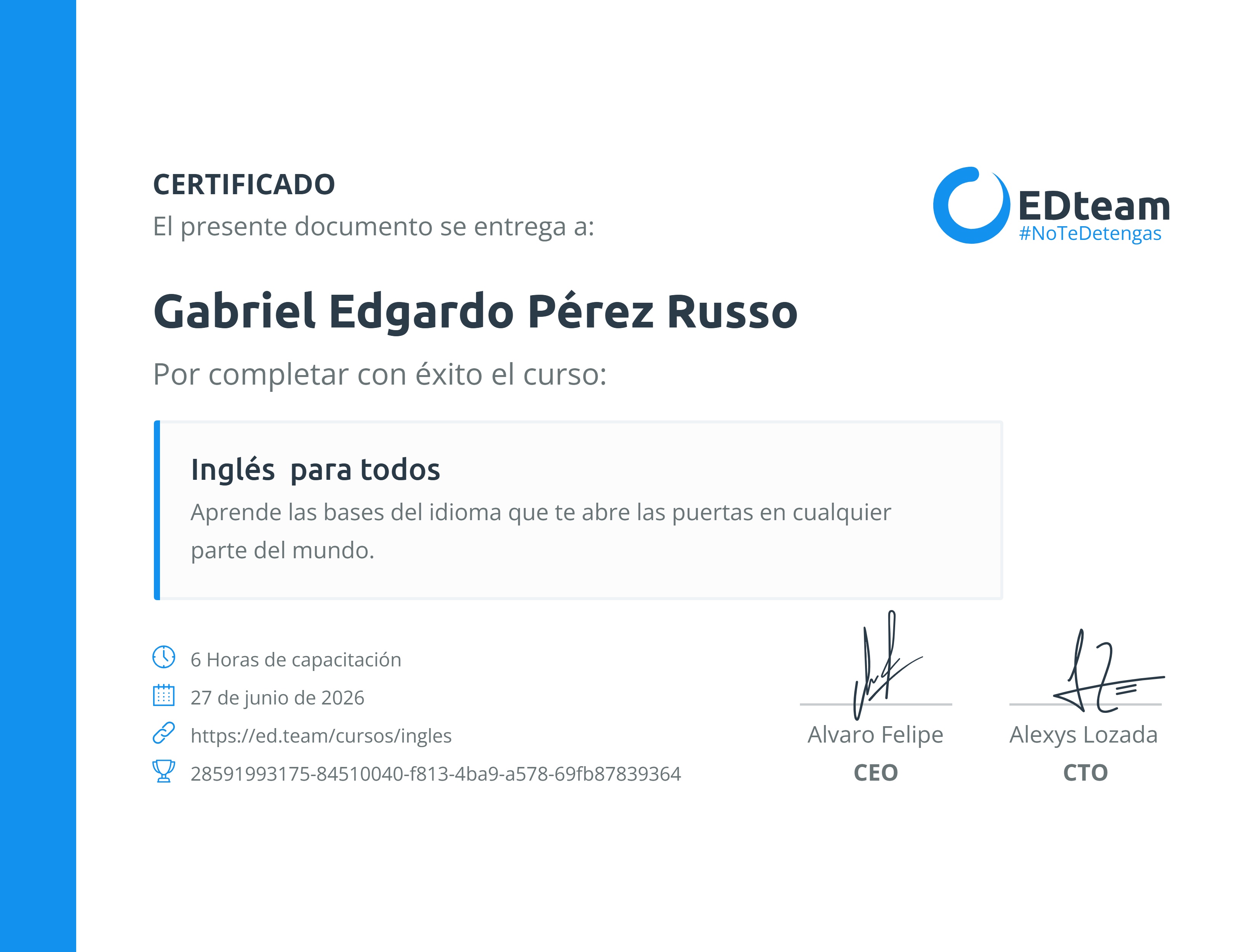 Certificado de curso