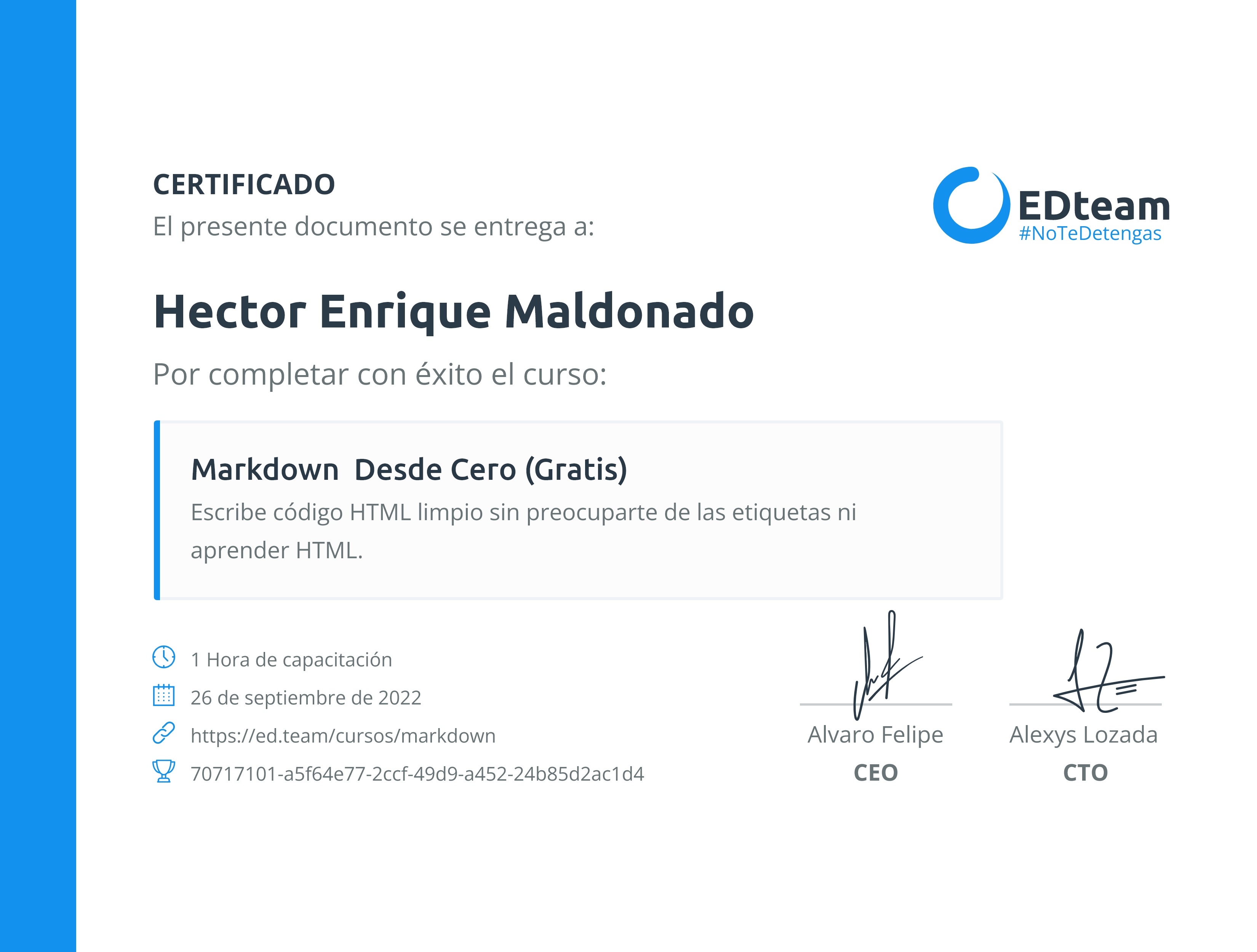 Certificado de curso