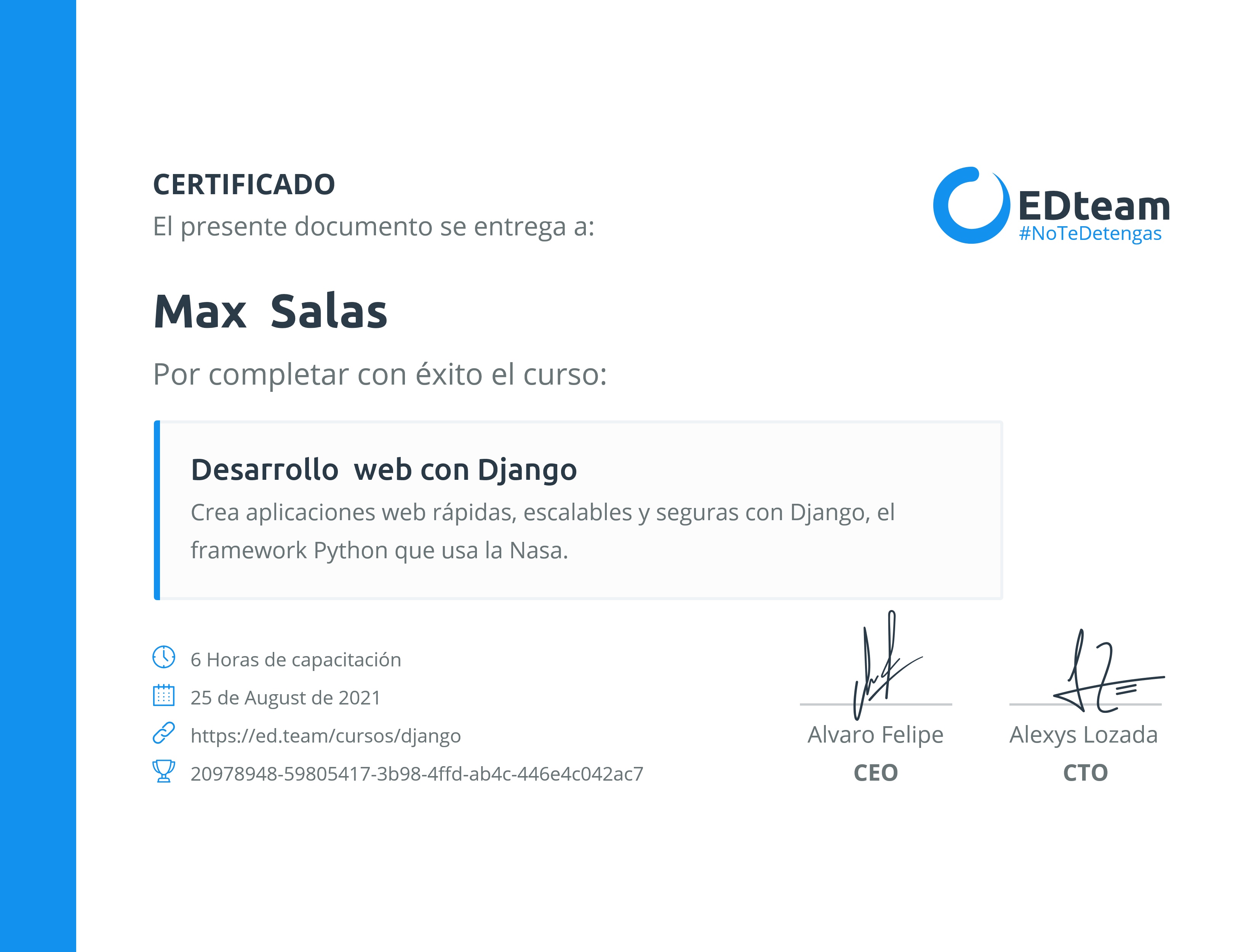 Certificado de curso