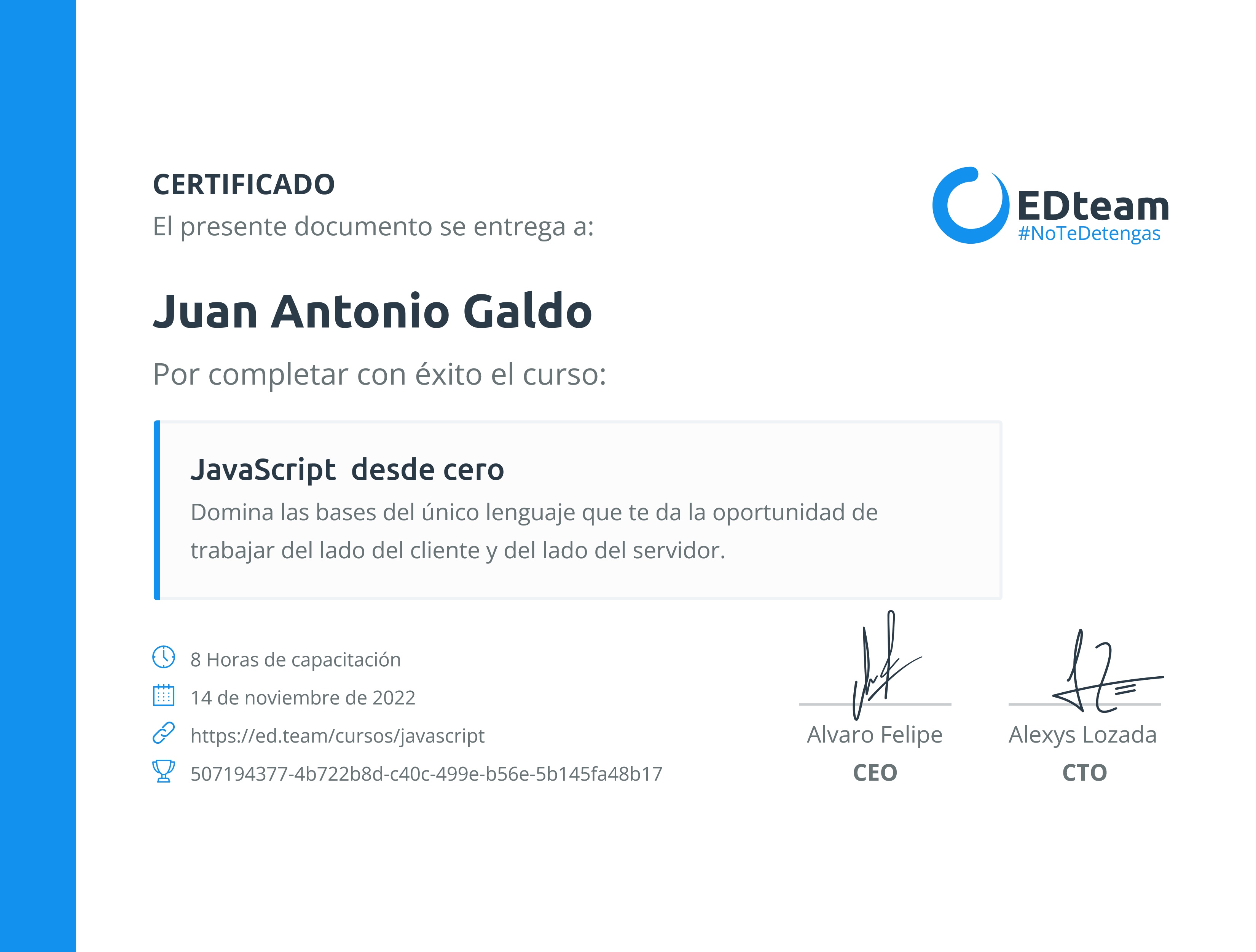 Certificado de curso