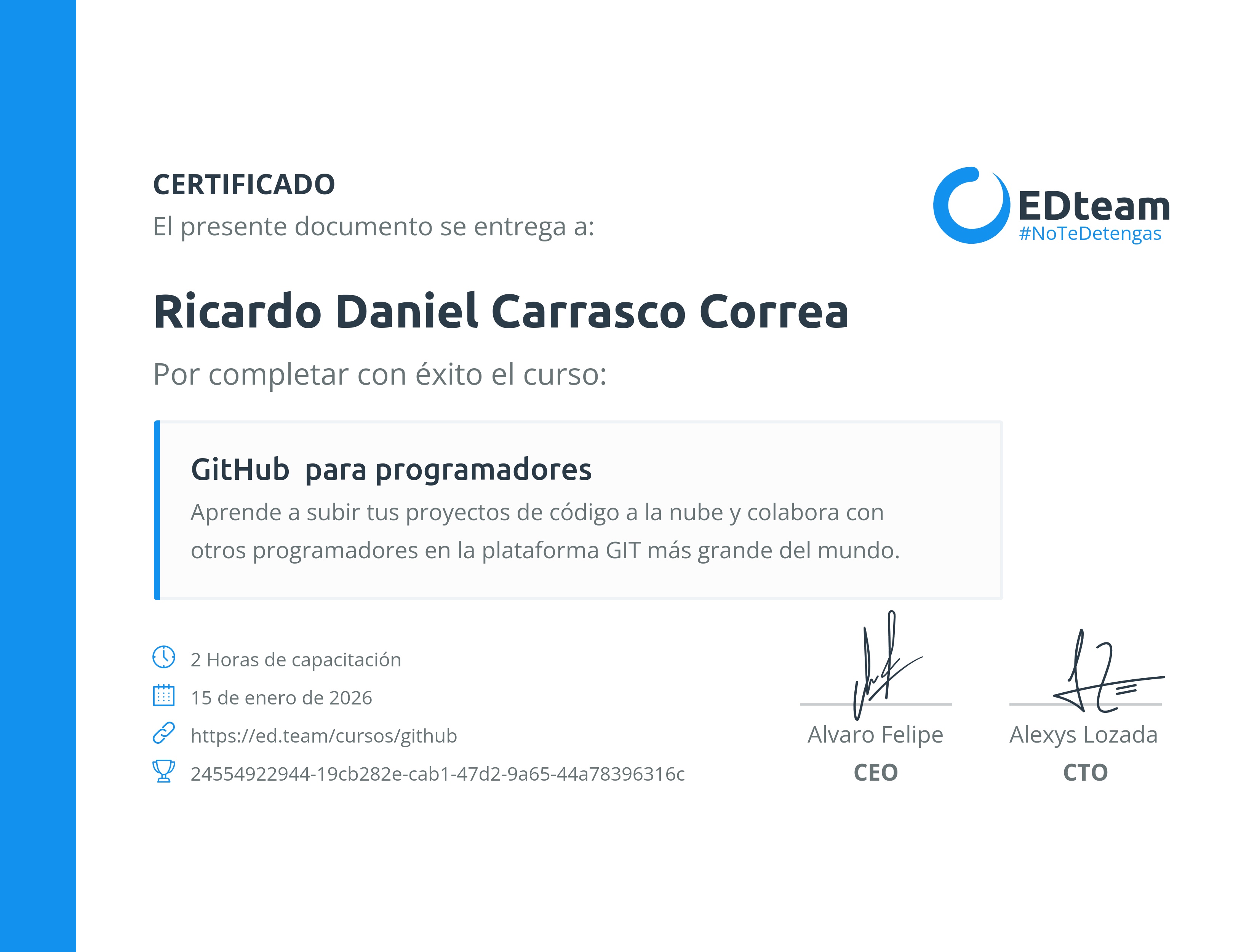 Certificado de curso