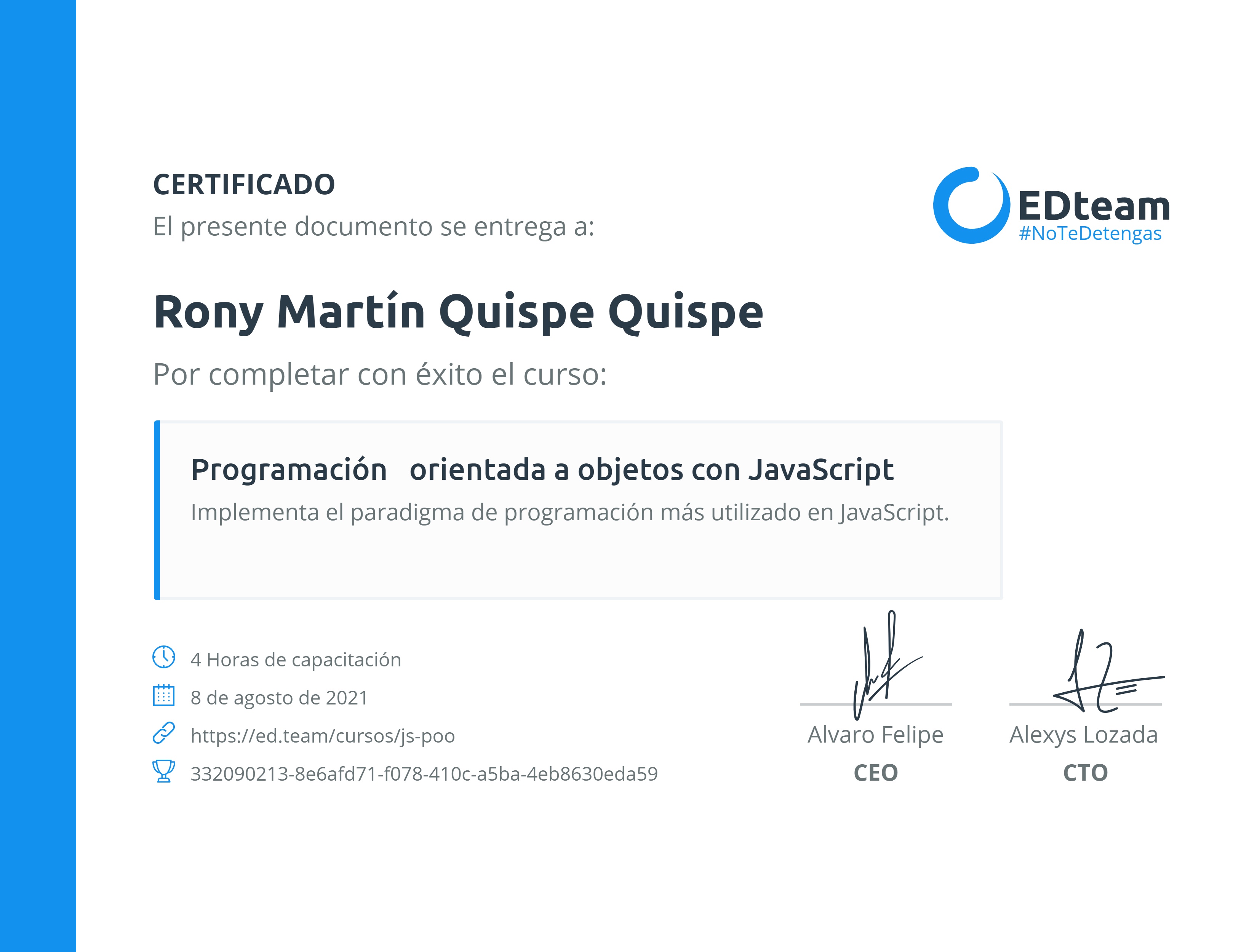 Certificado de curso