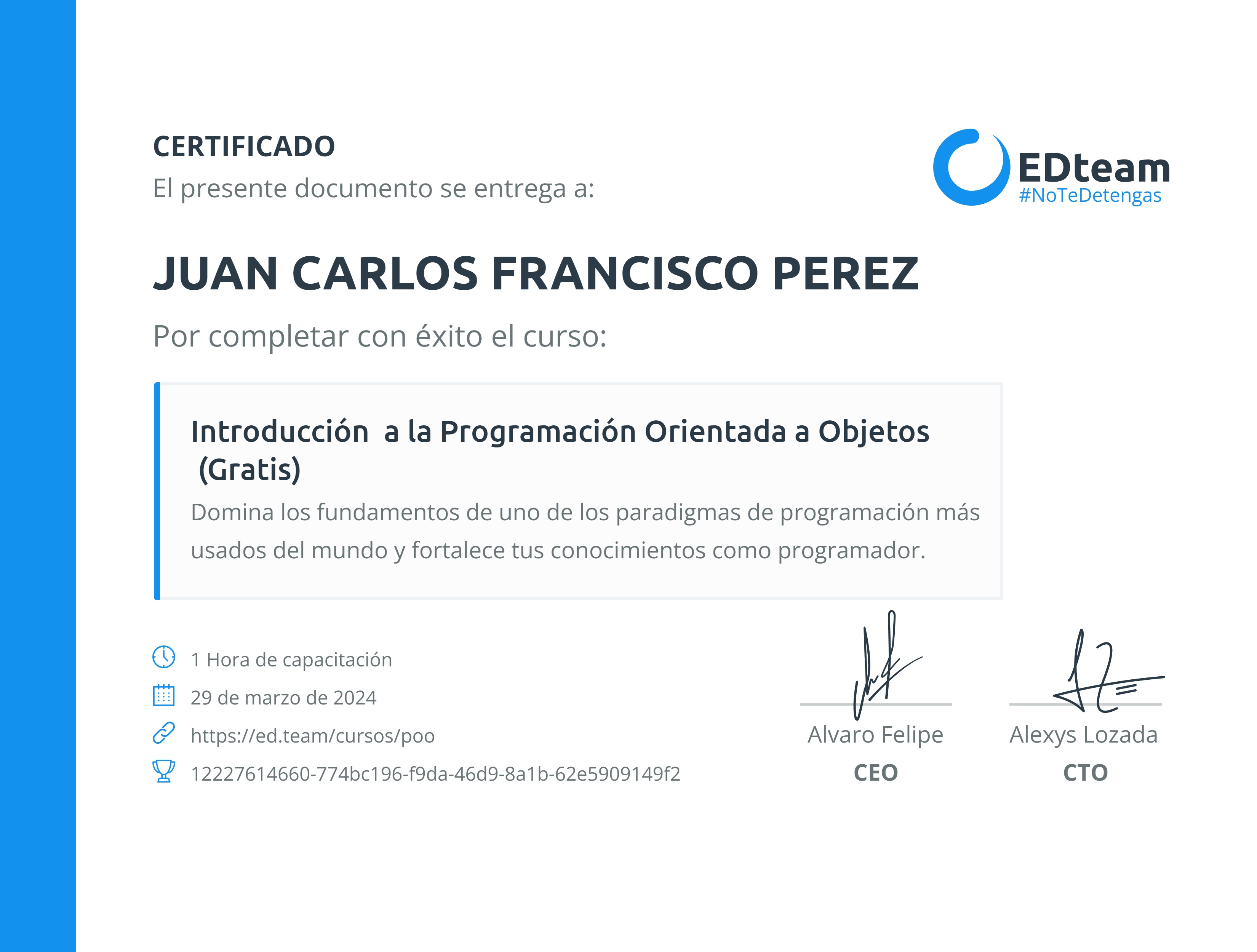 Certificado de curso
