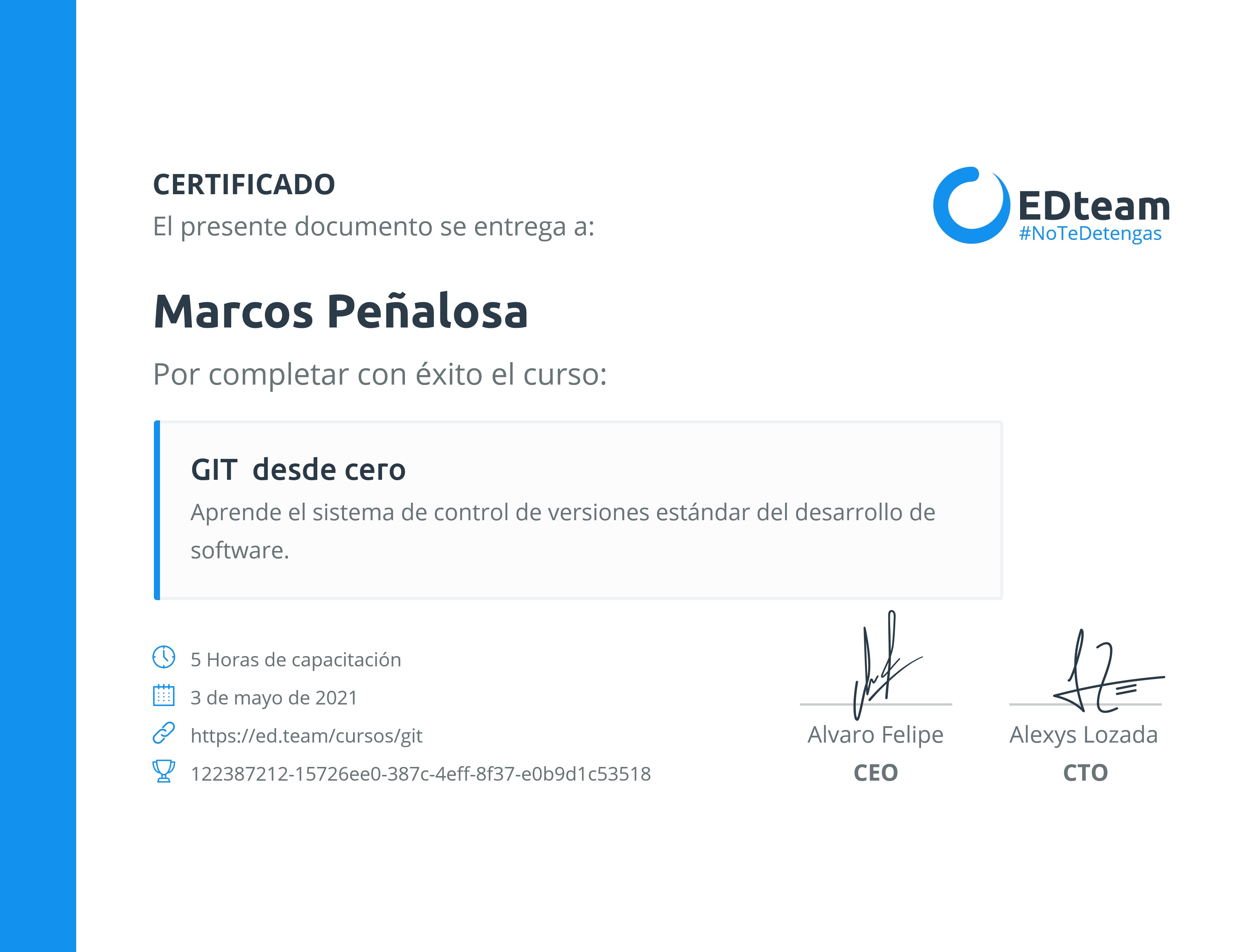 Certificado de curso