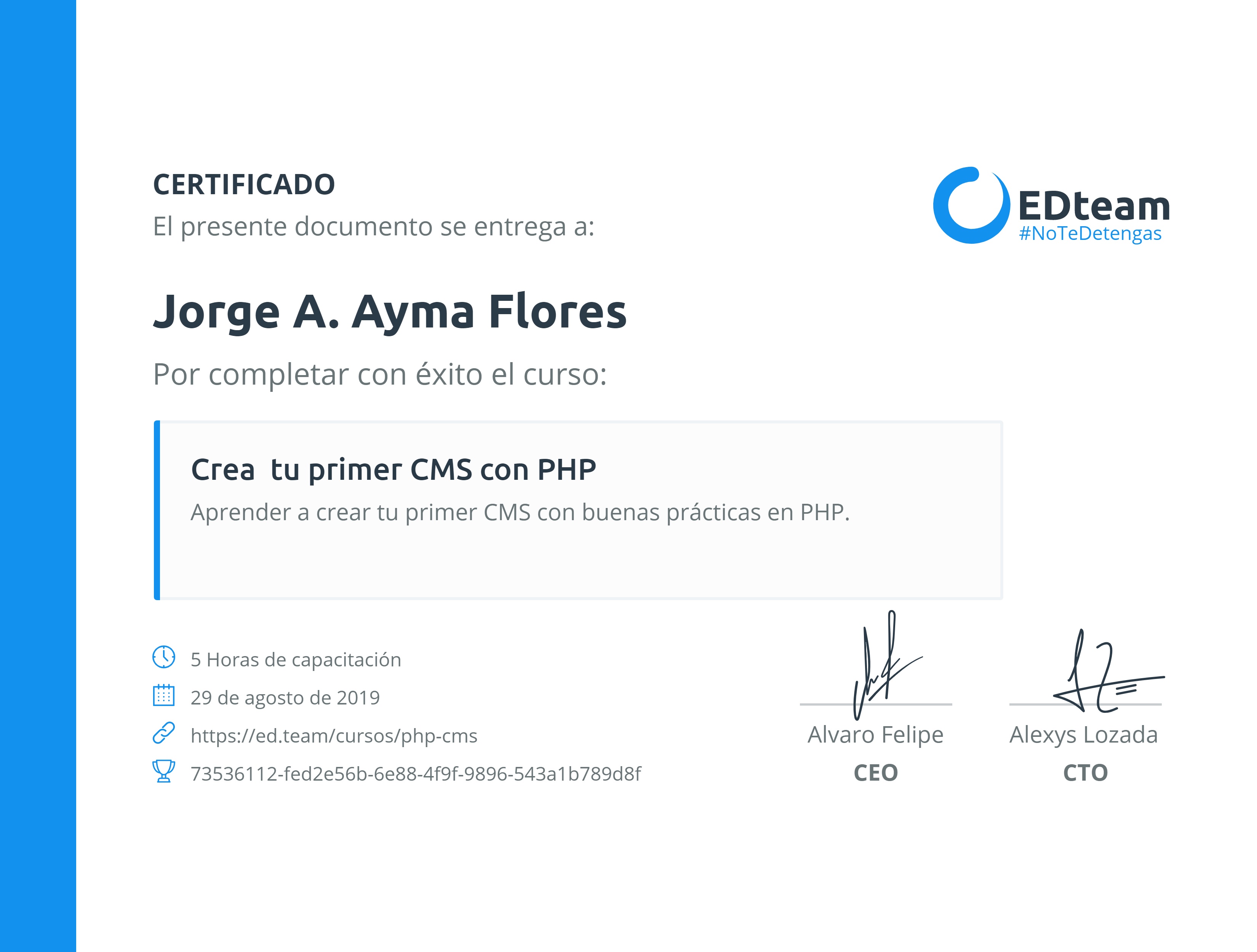 Certificado de curso