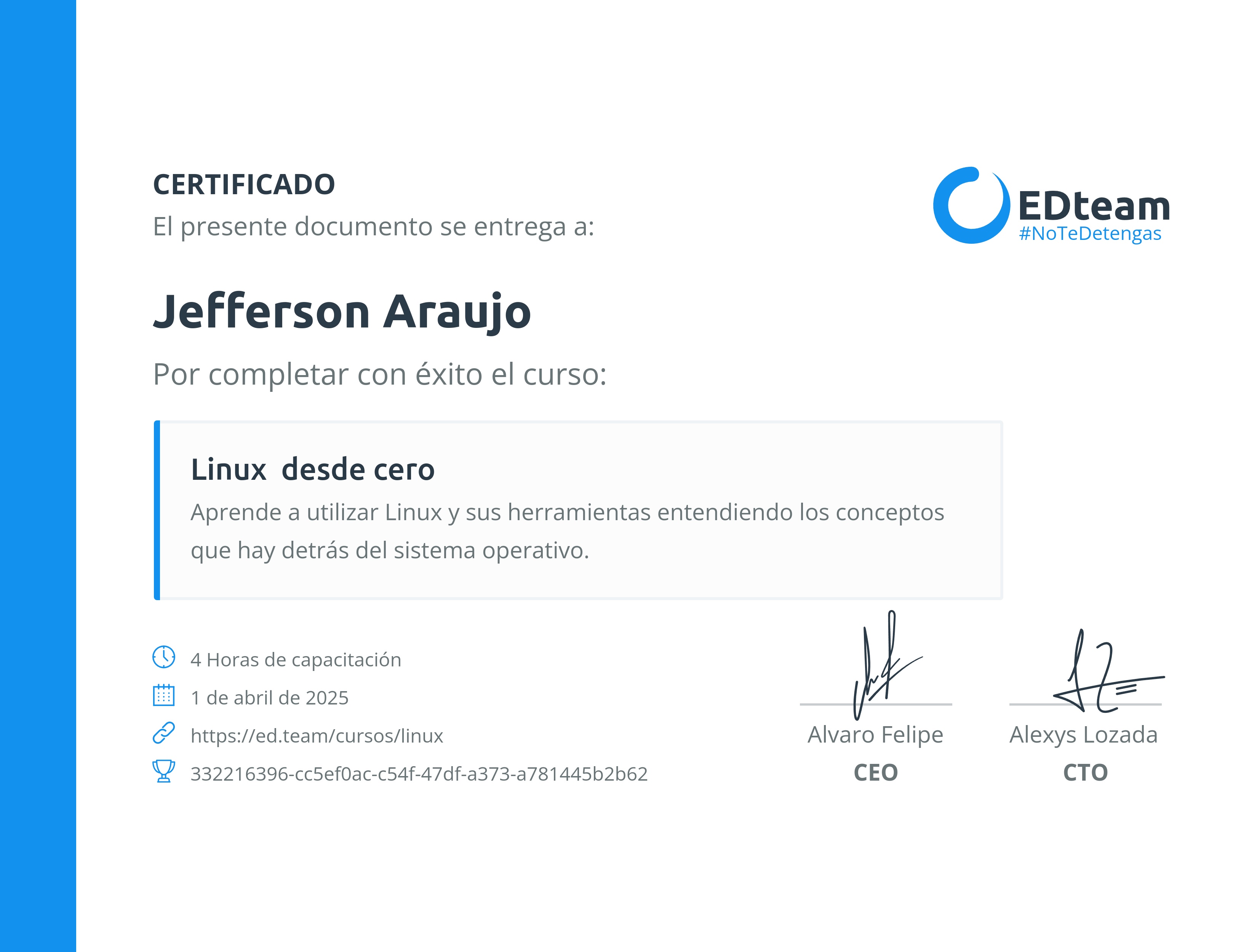 Certificado de curso