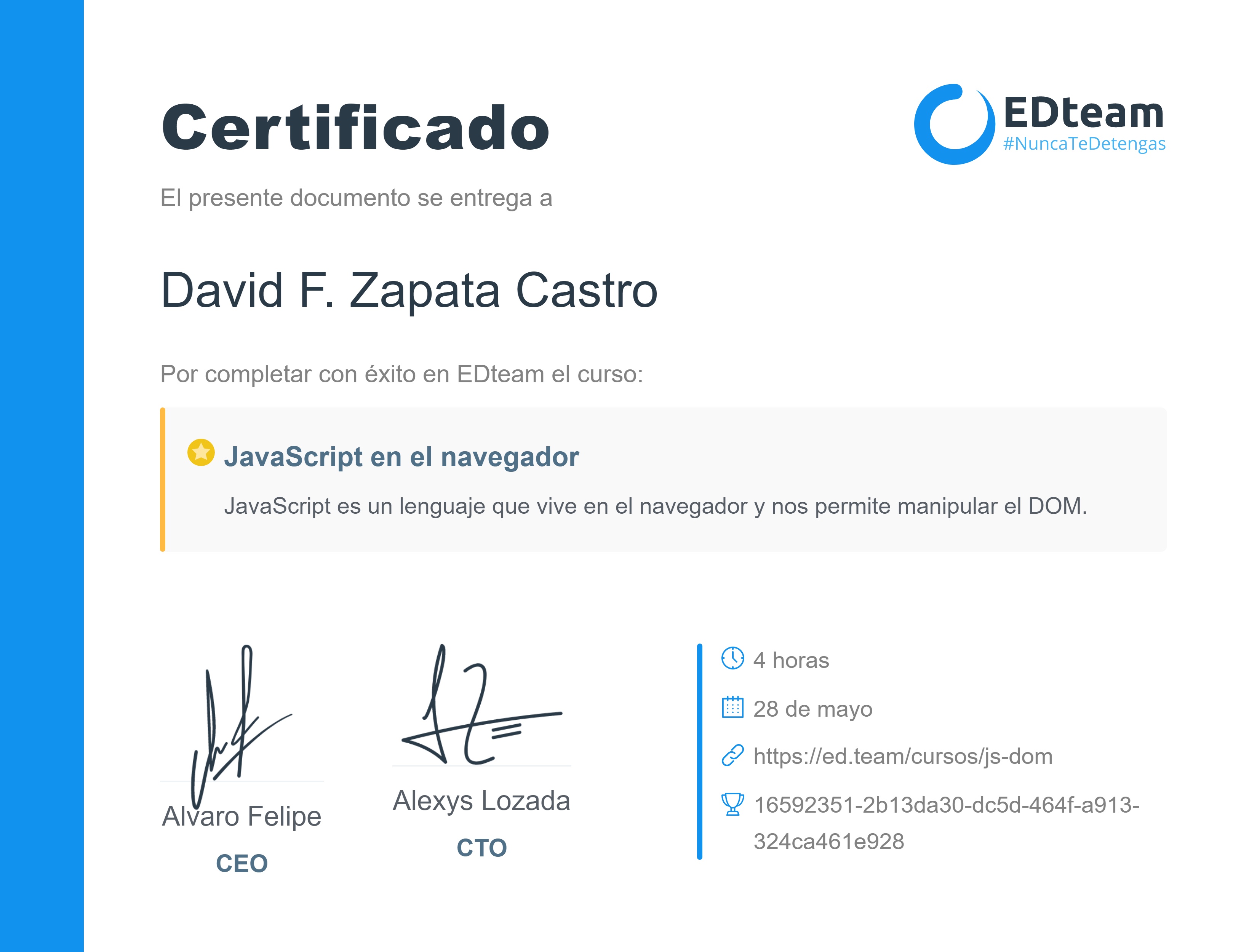 Certificado de curso