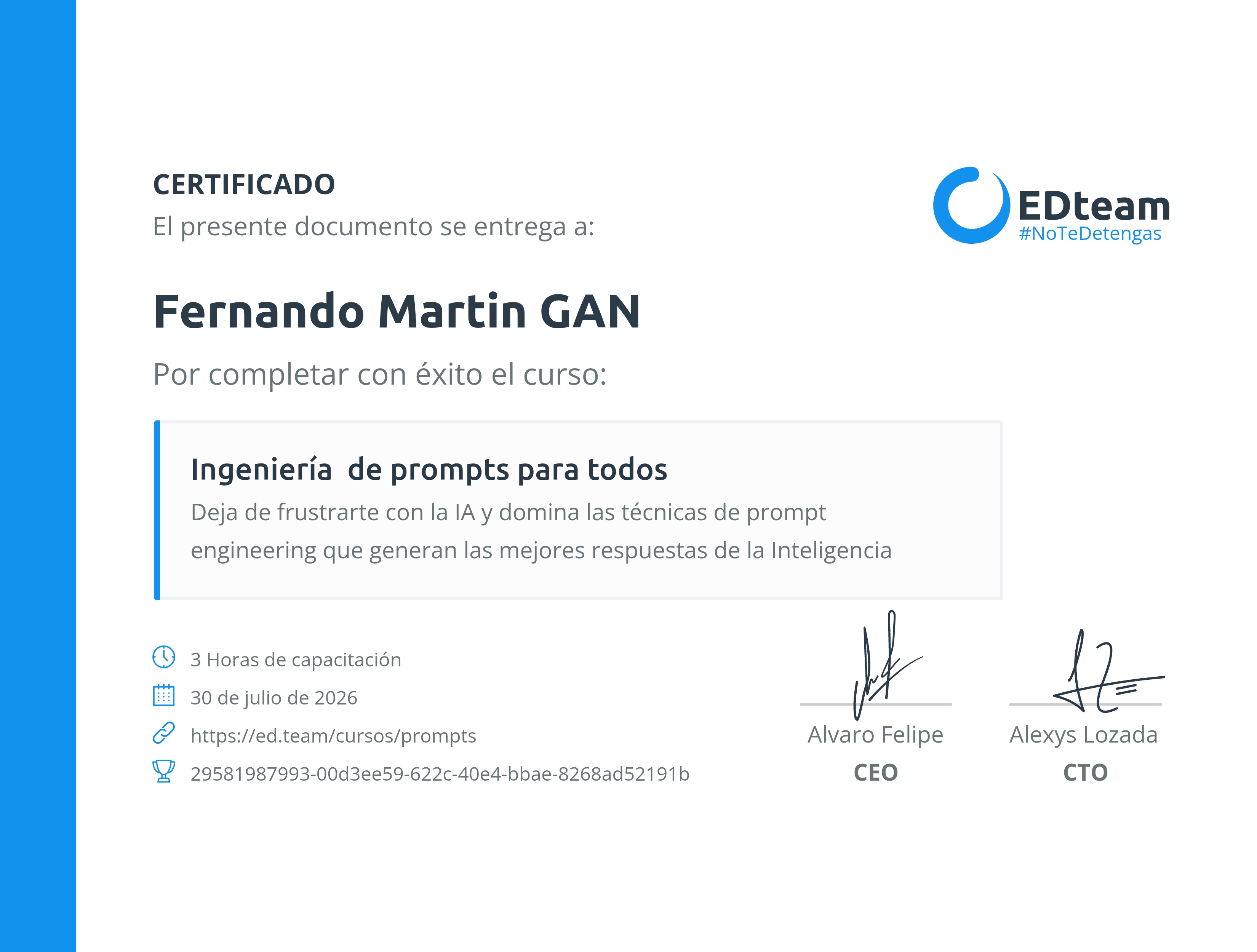 Certificado de curso