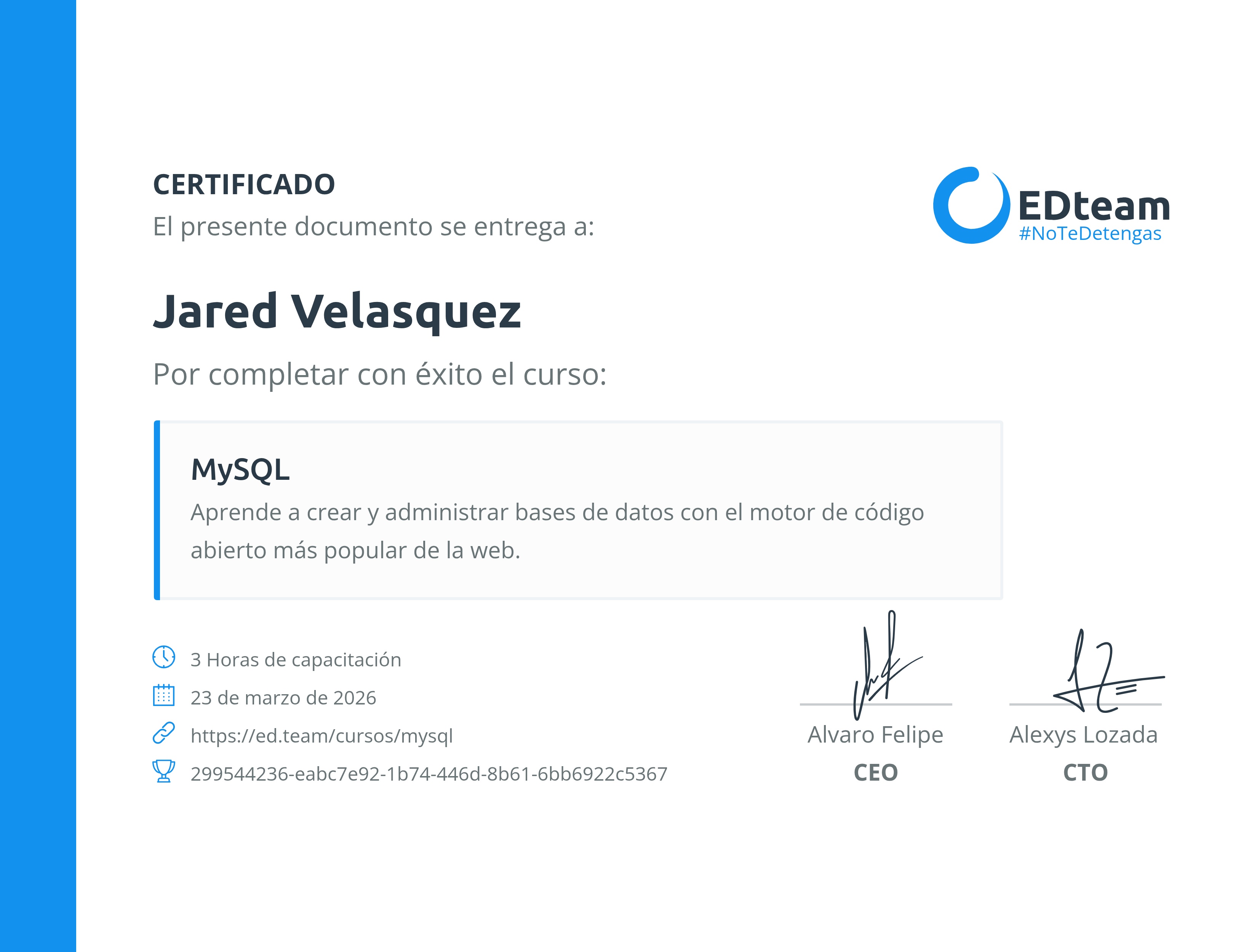 Certificado de curso