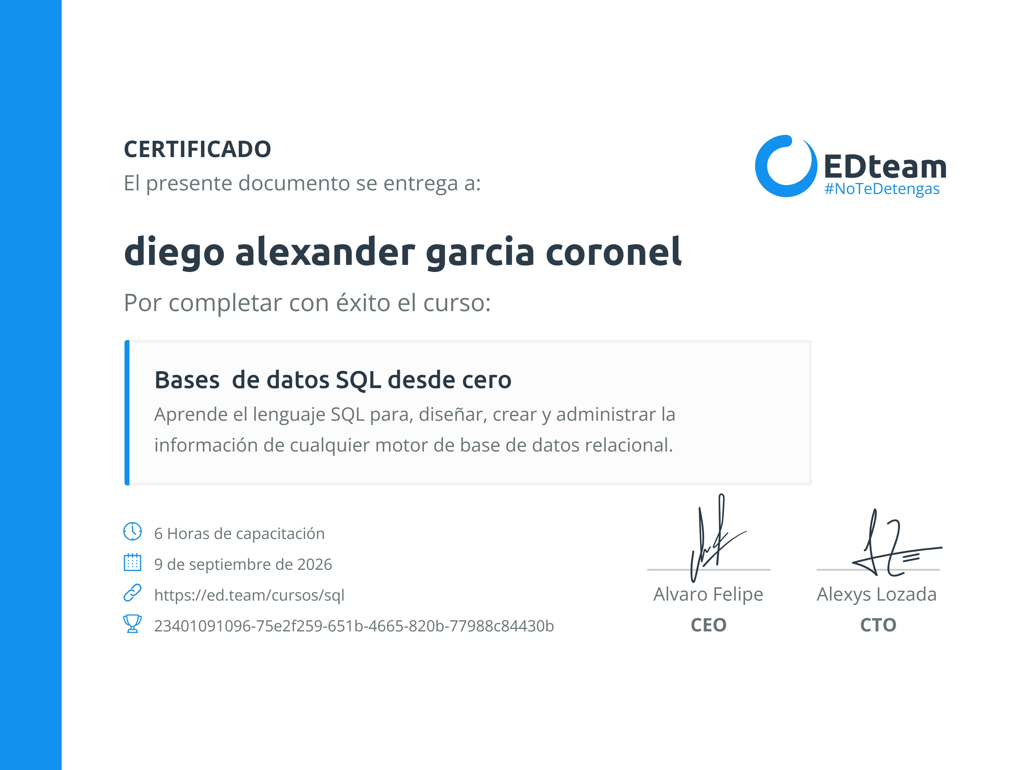 Certificado de curso