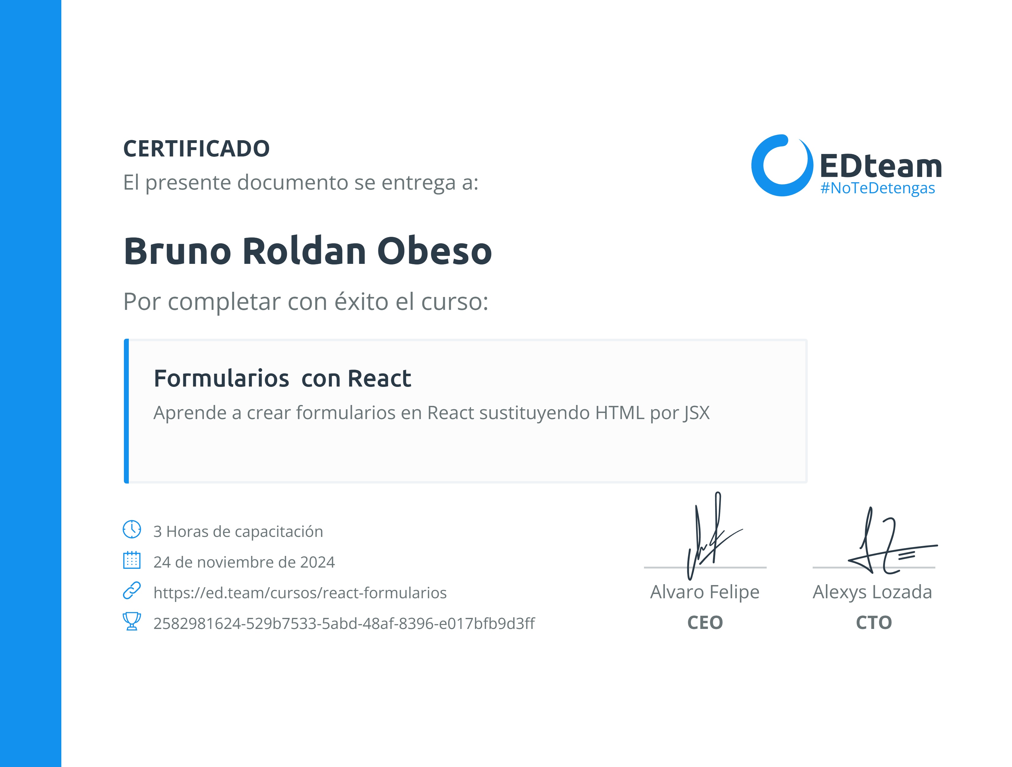 Certificado de curso