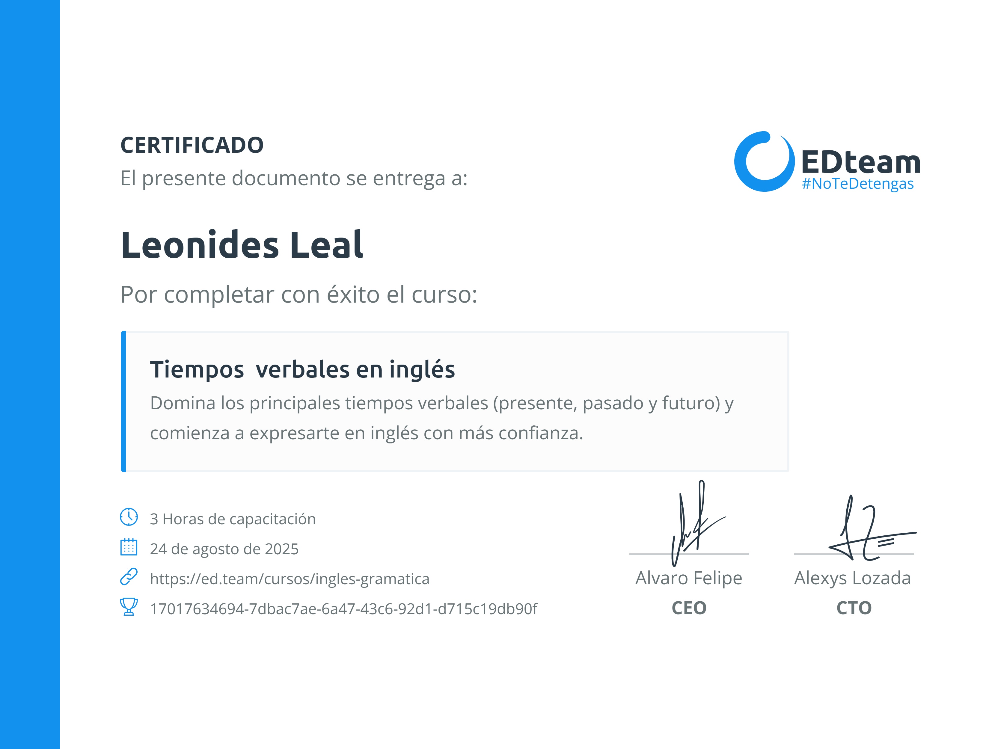 Certificado de curso