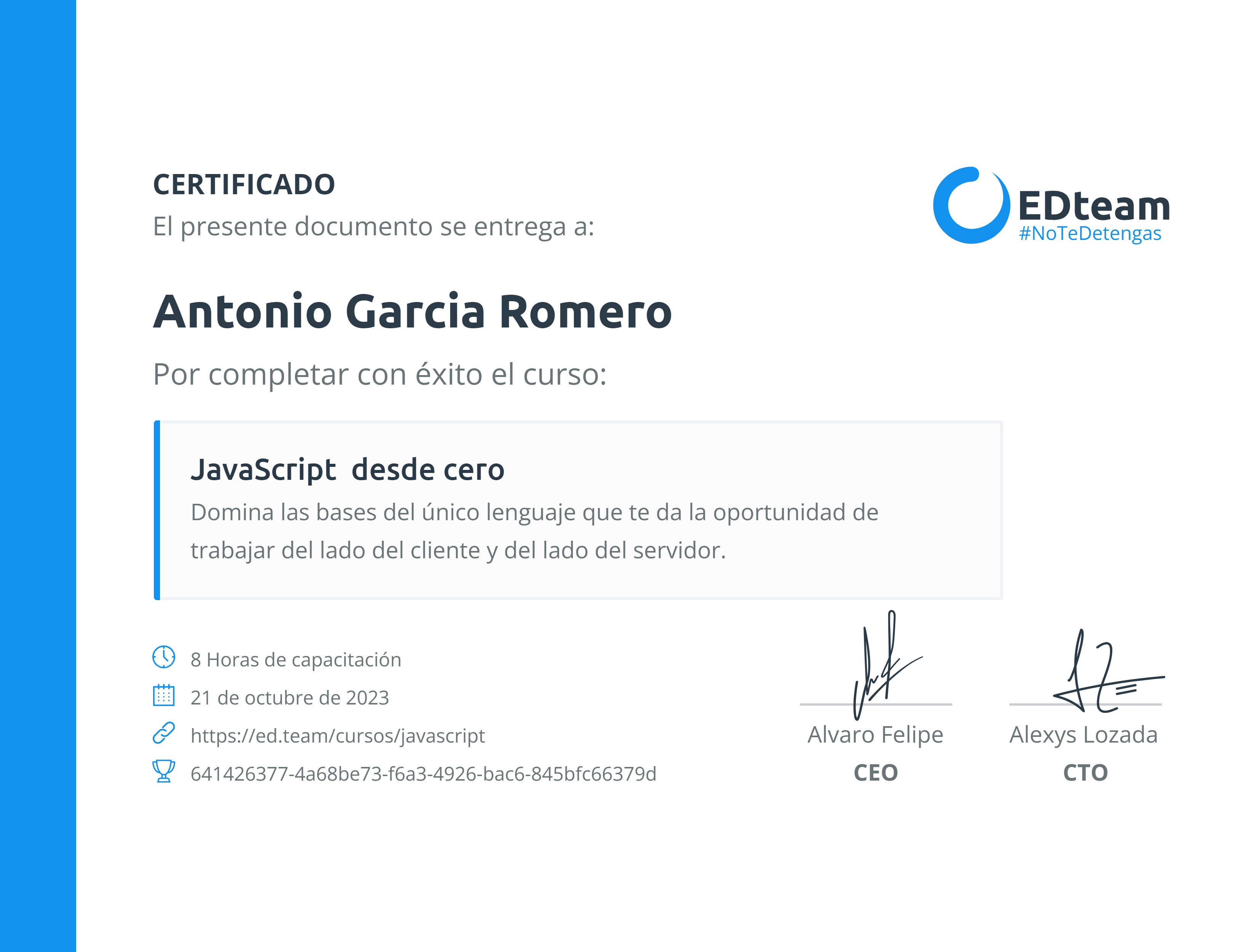 Certificado de curso