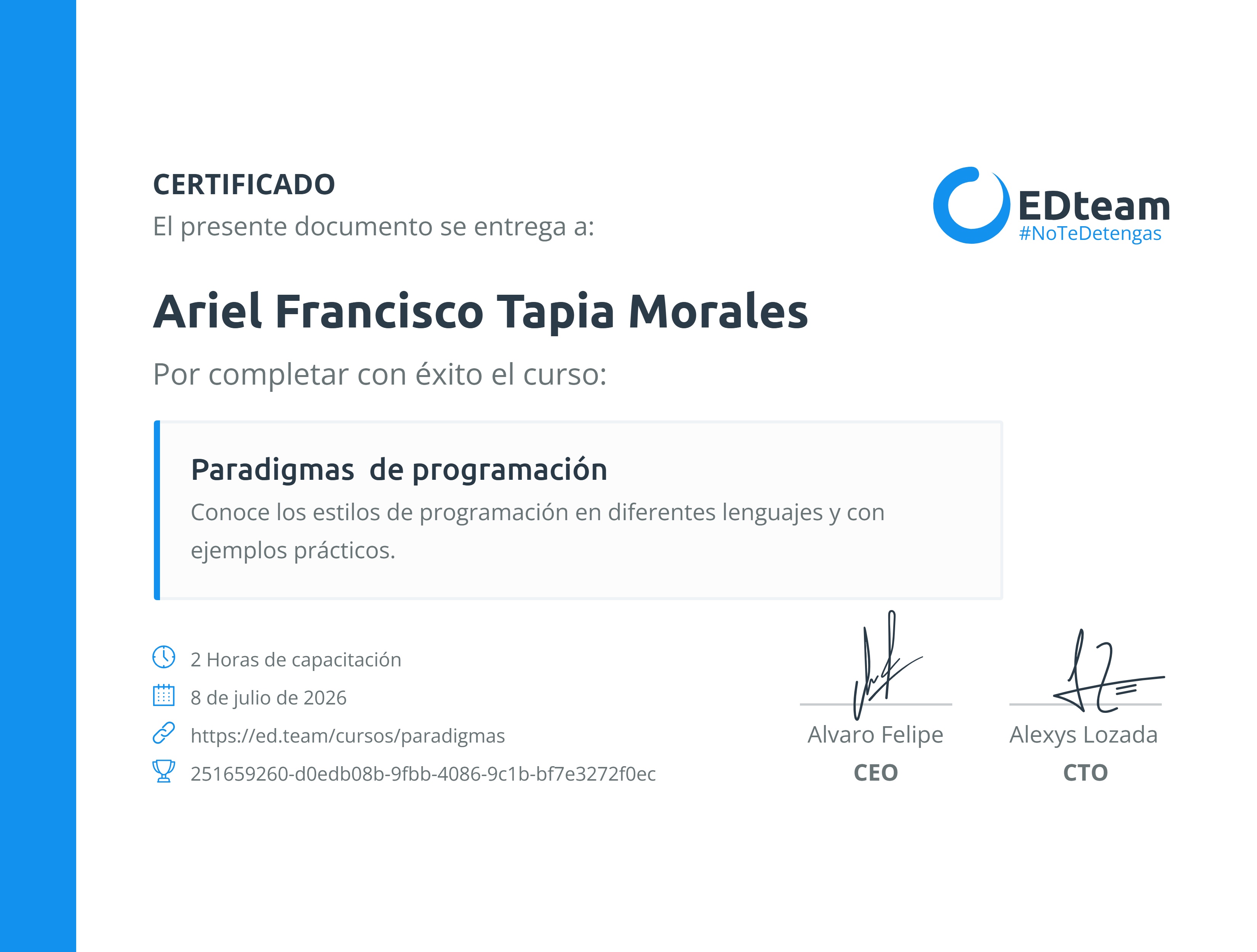 Certificado de curso