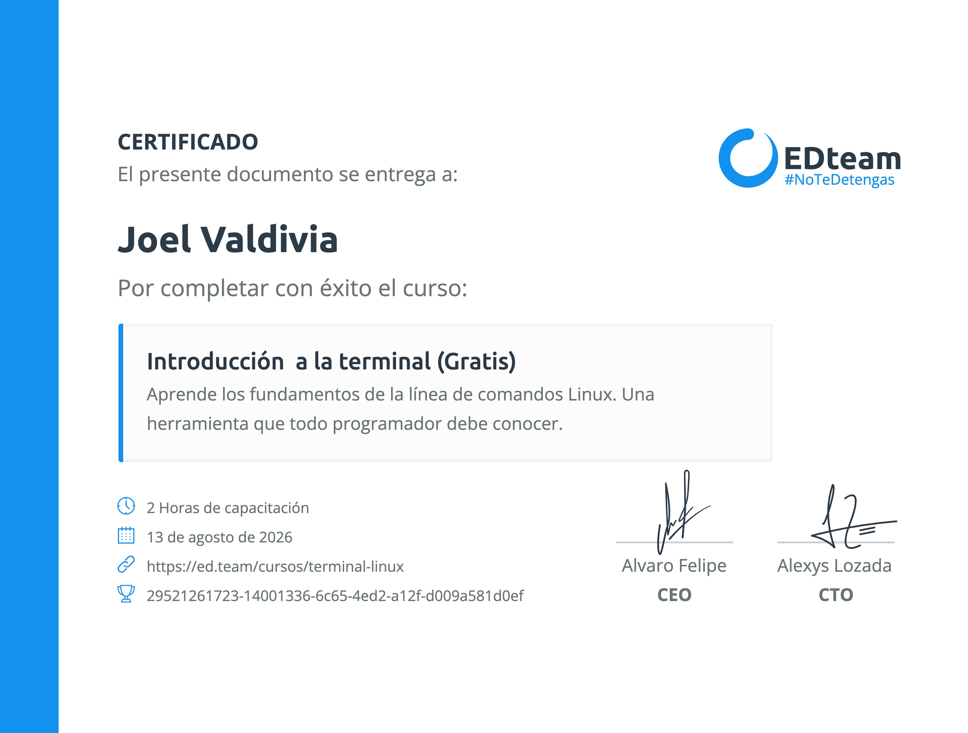 Certificado de curso