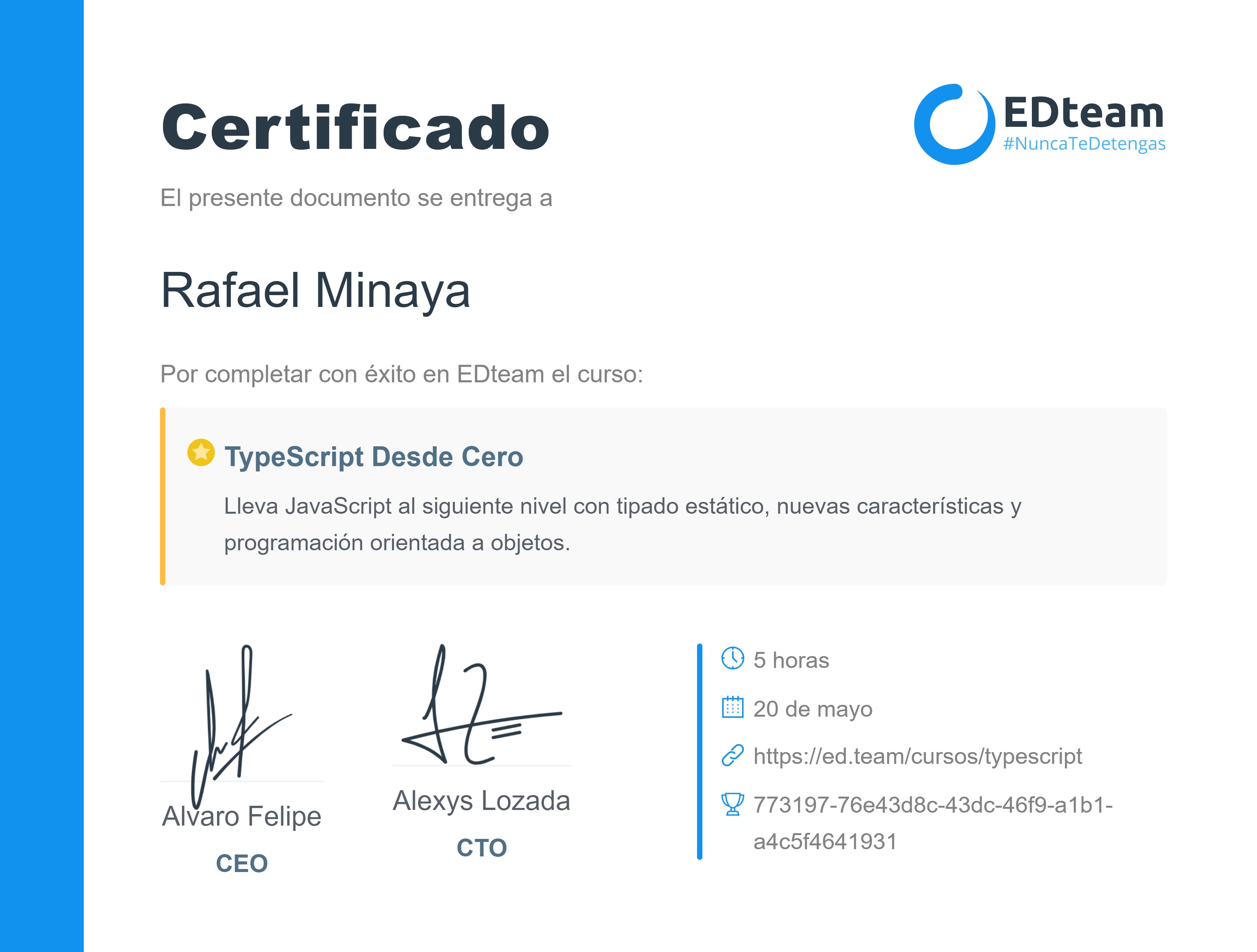 Certificado de curso