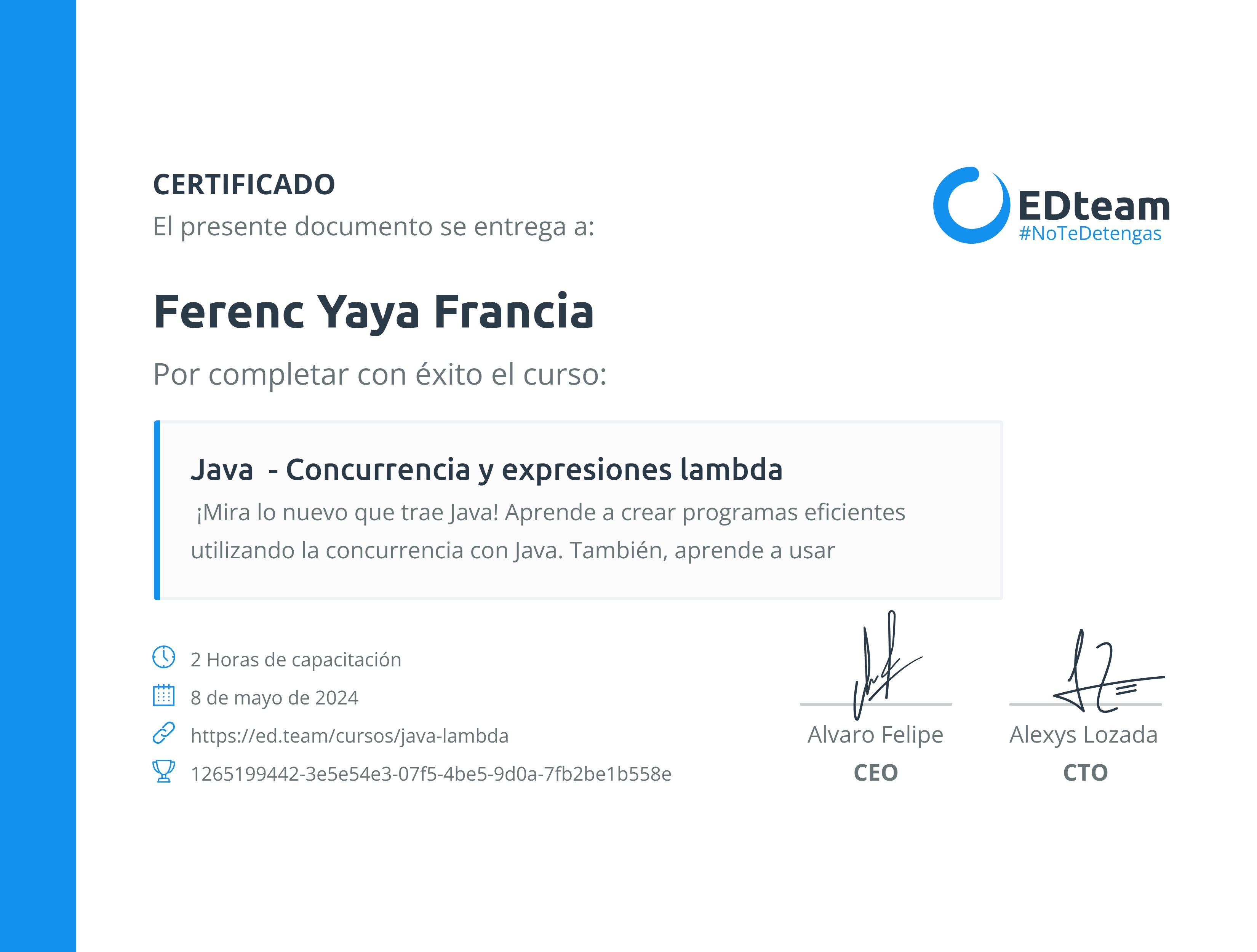 Certificado de curso