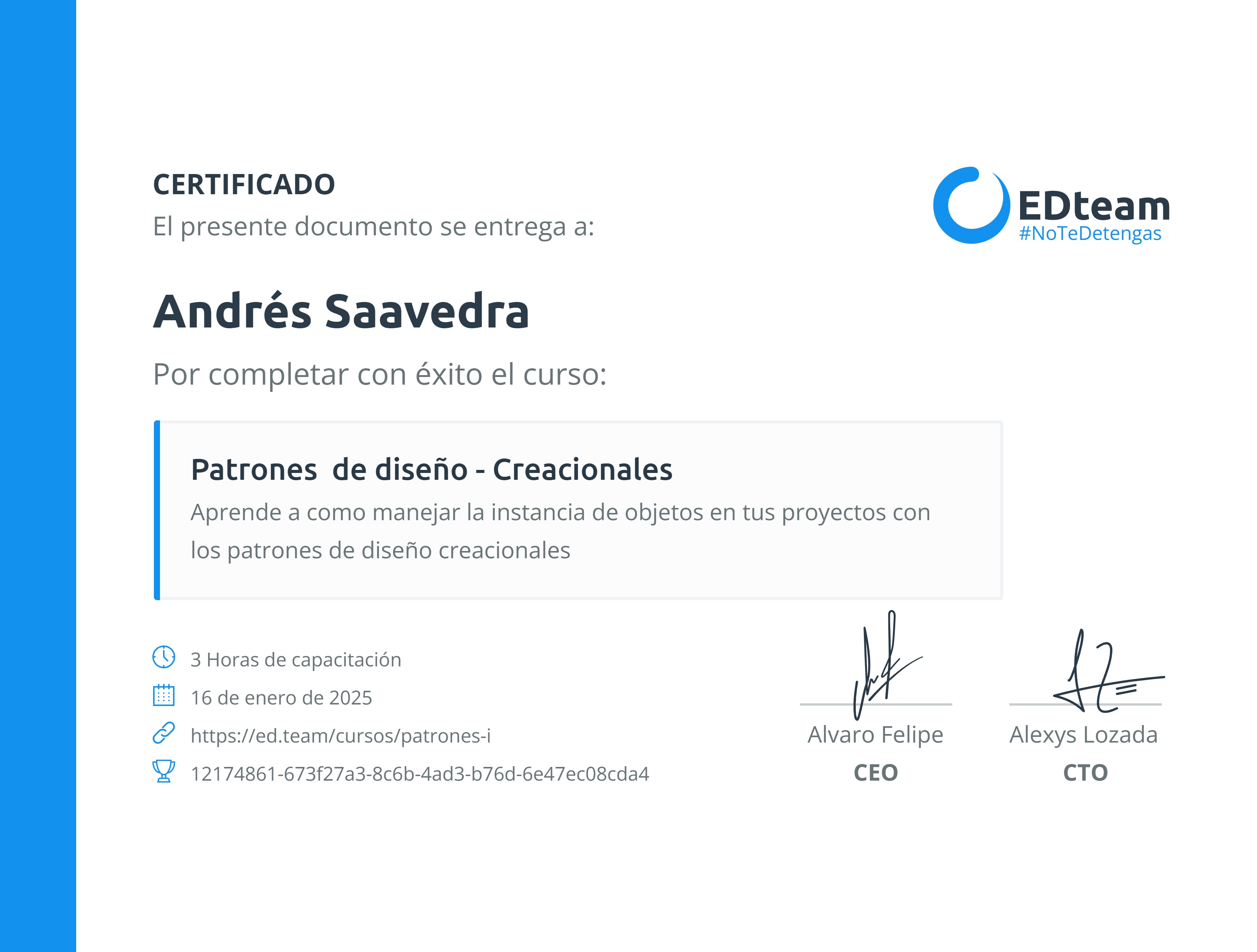 Certificado de curso