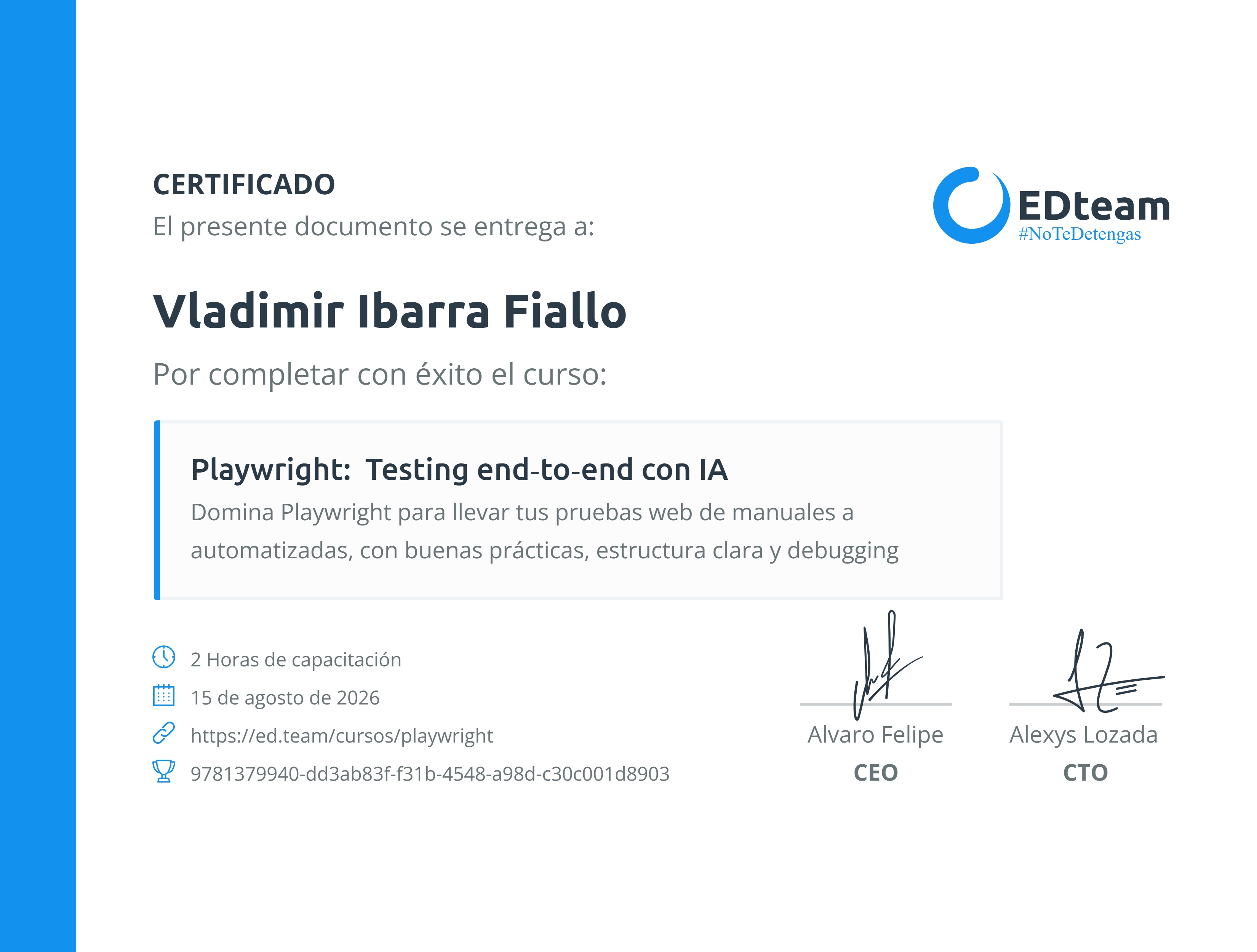 Certificado de curso