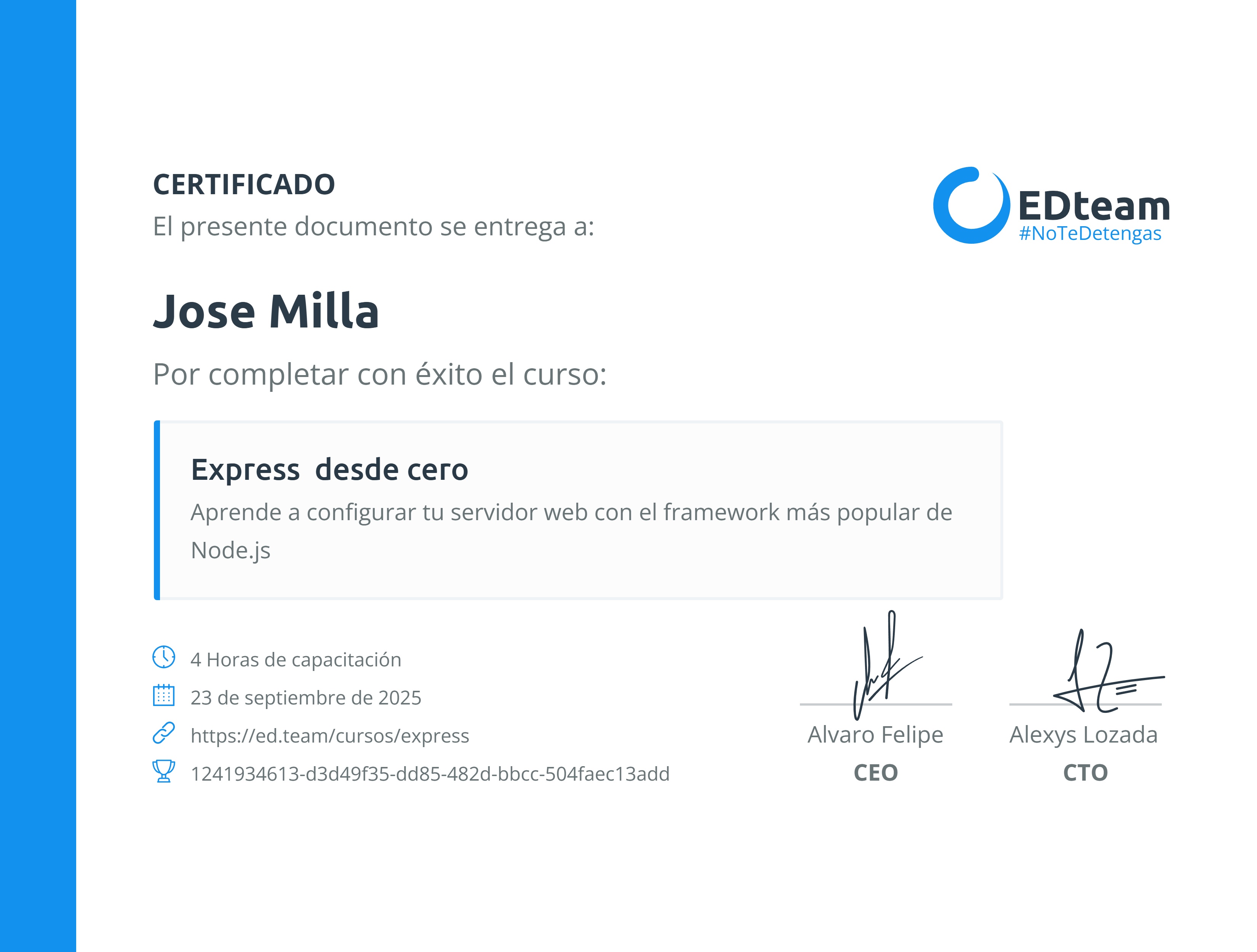 Certificado de curso