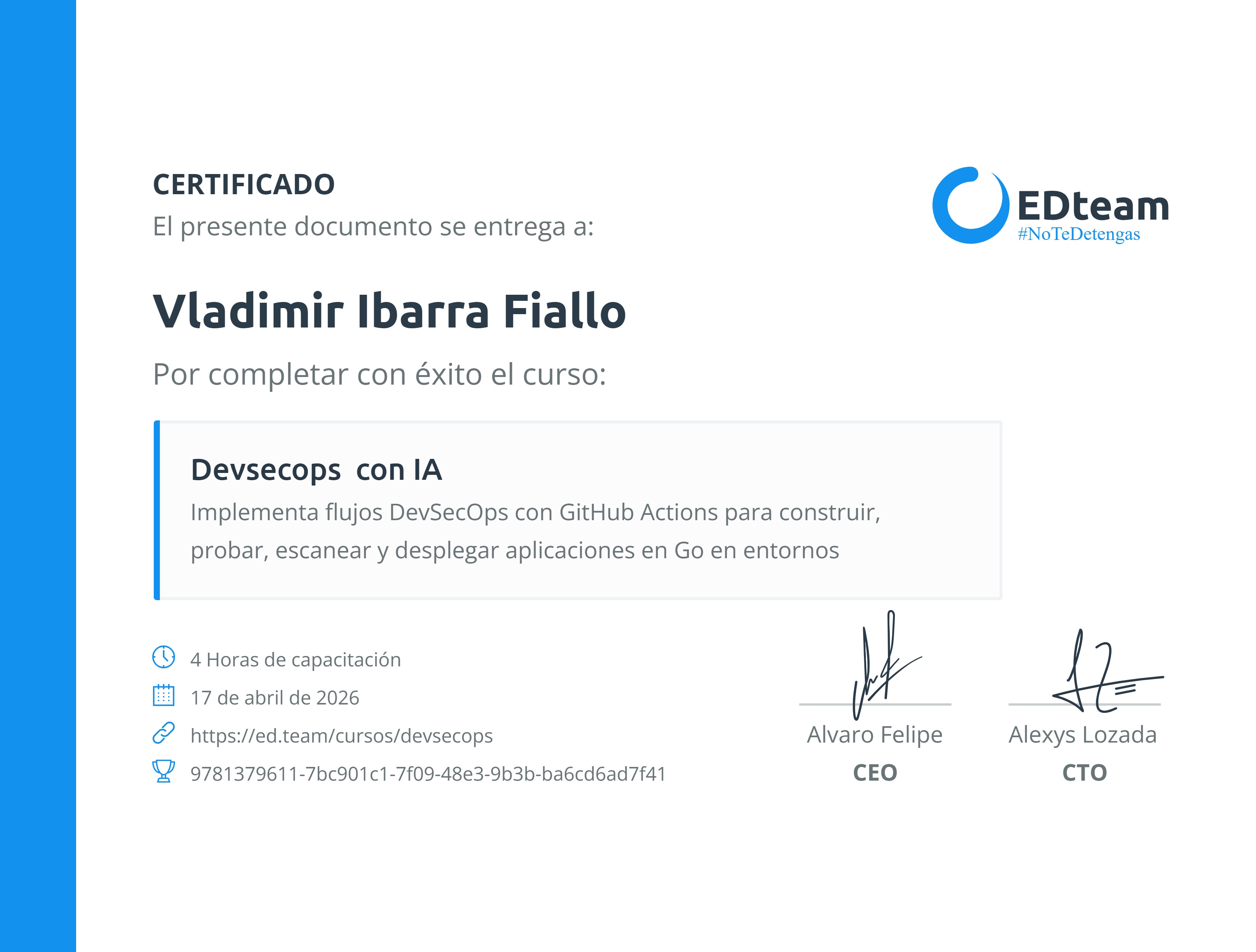 Certificado de curso