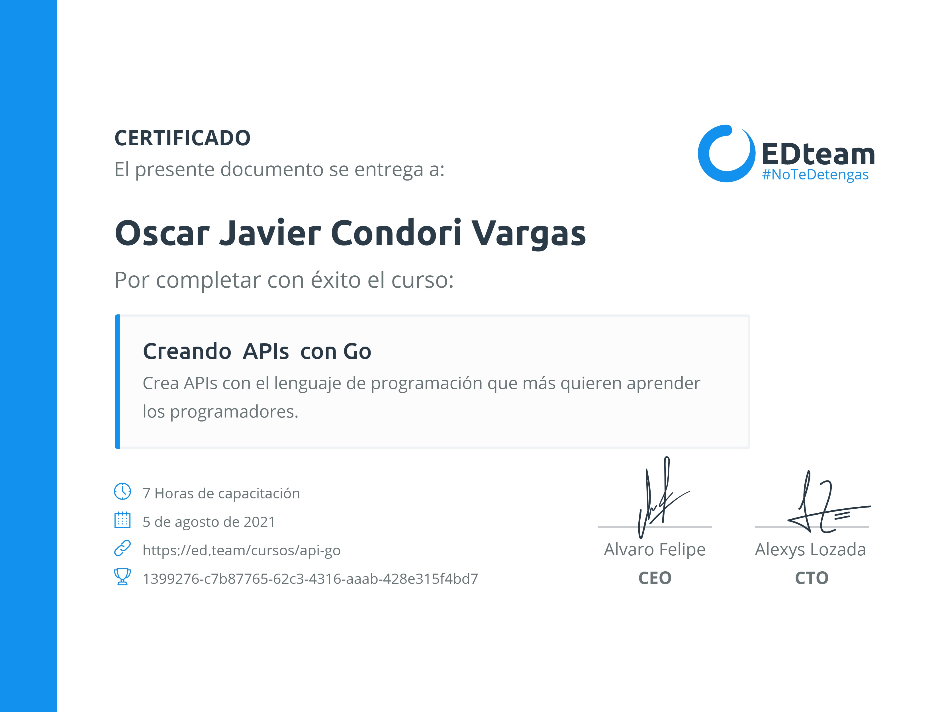 Certificado de curso