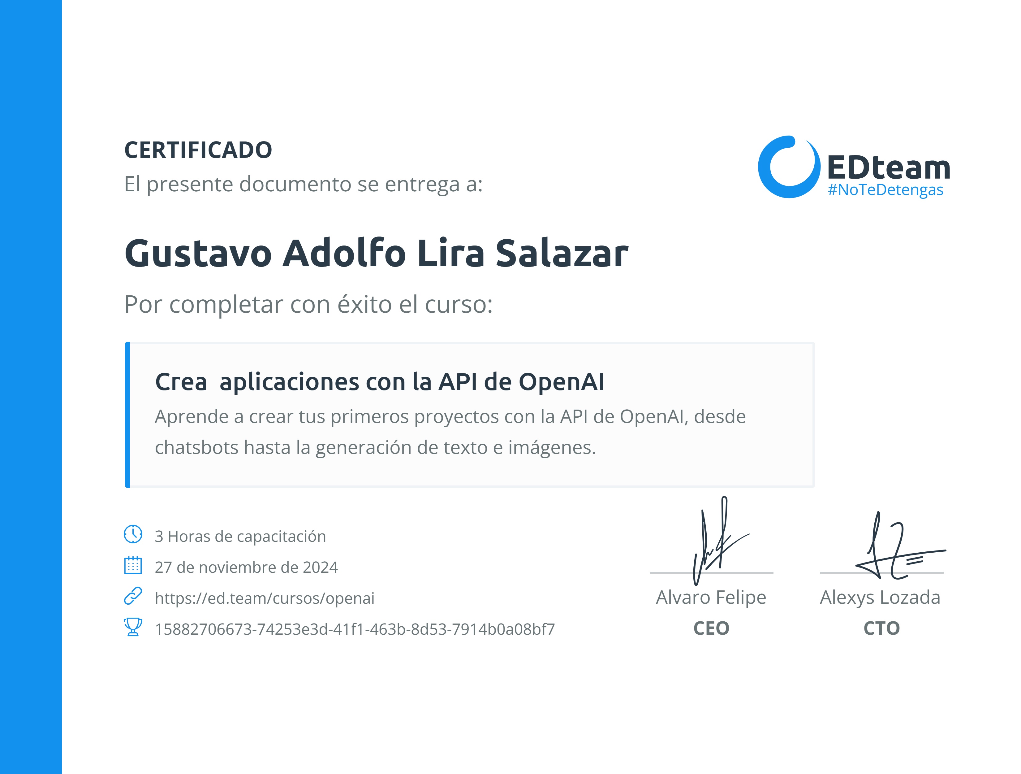 Certificado de curso