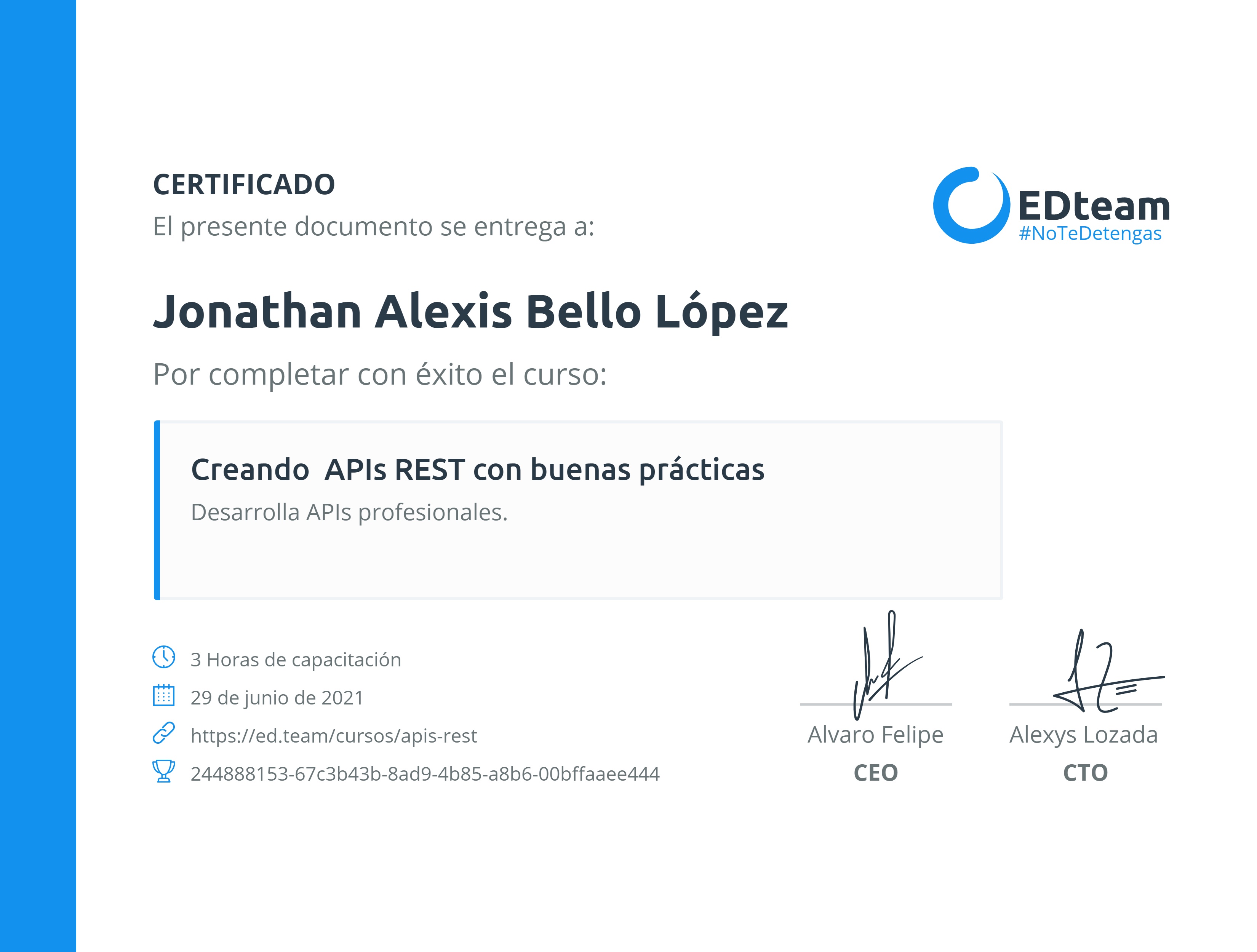 Certificado de curso