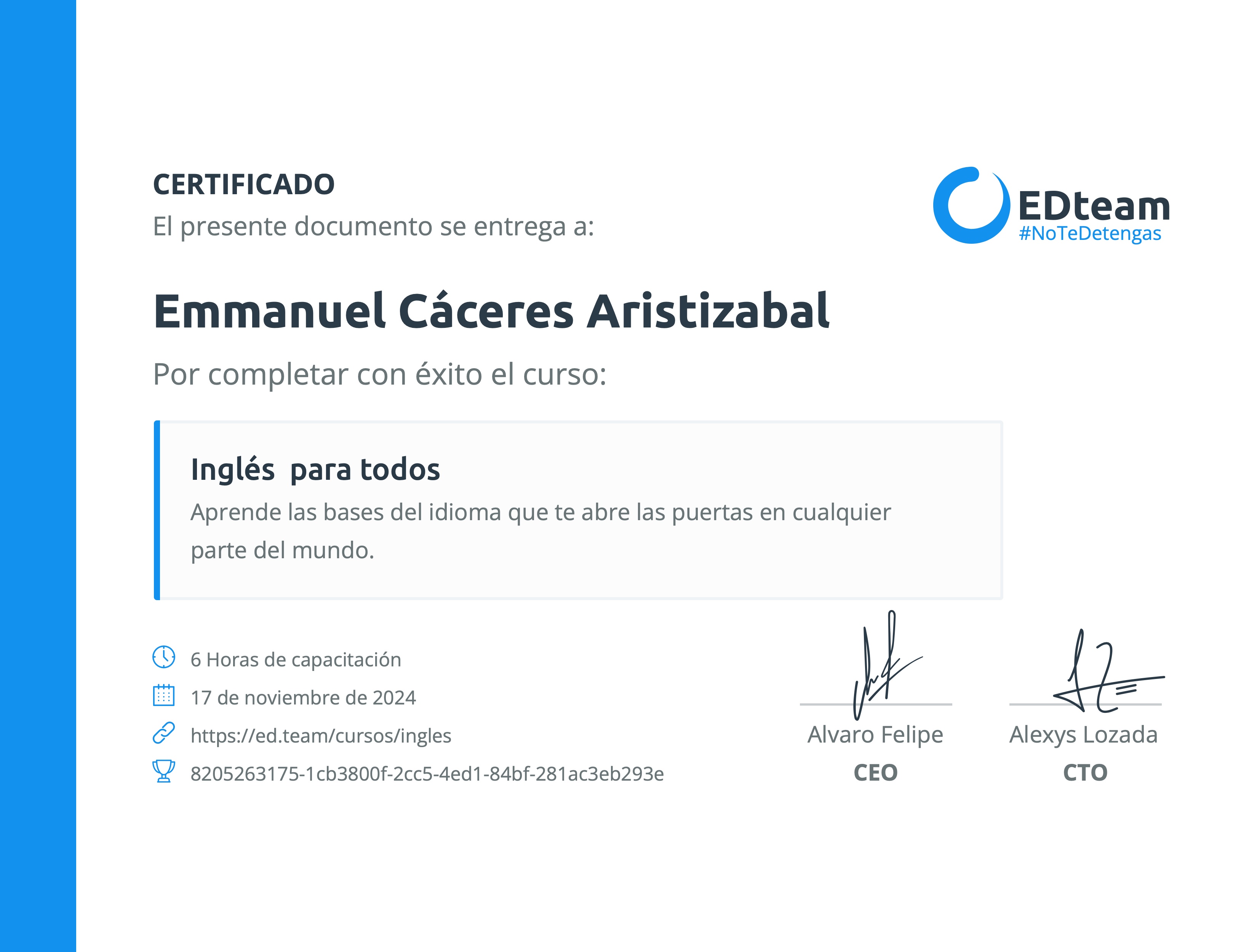 Certificado de curso