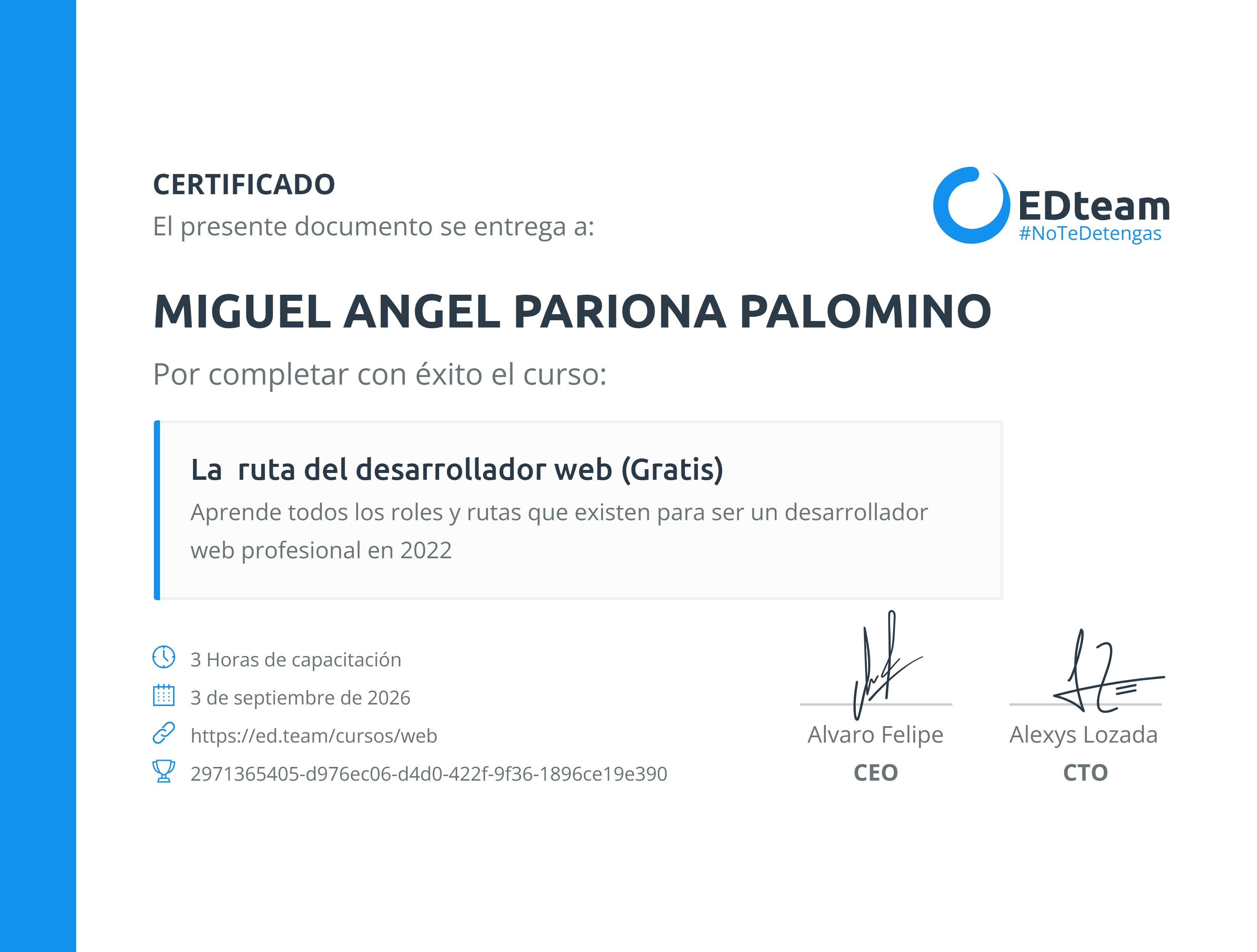 Certificado de curso