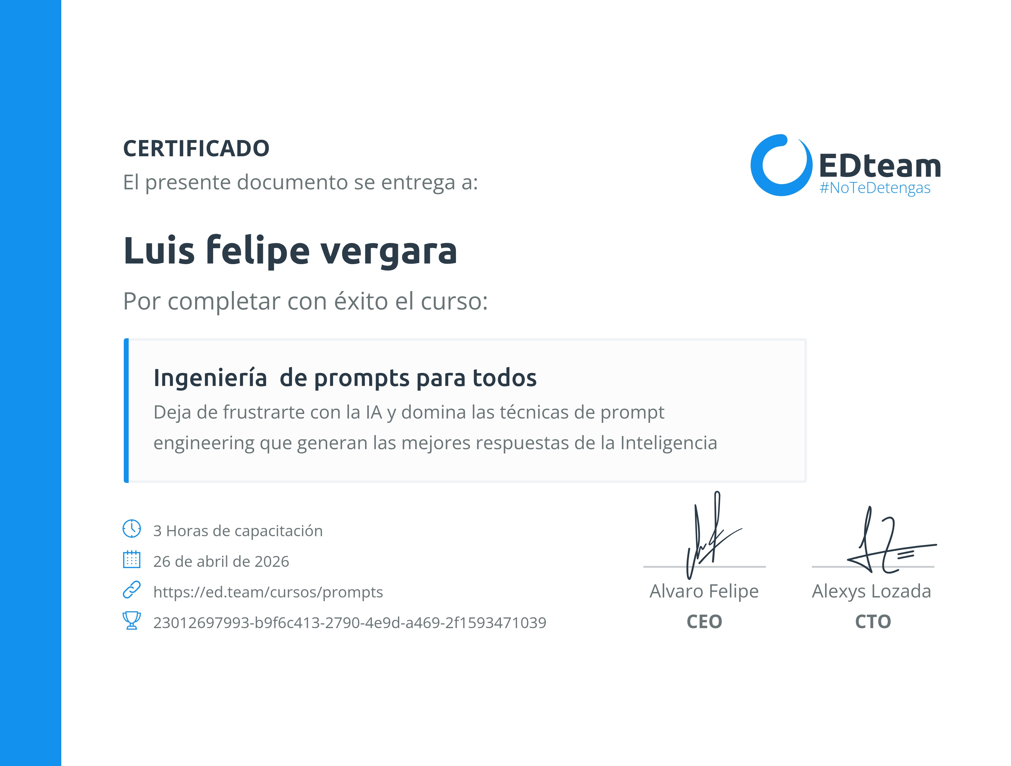 Certificado de curso
