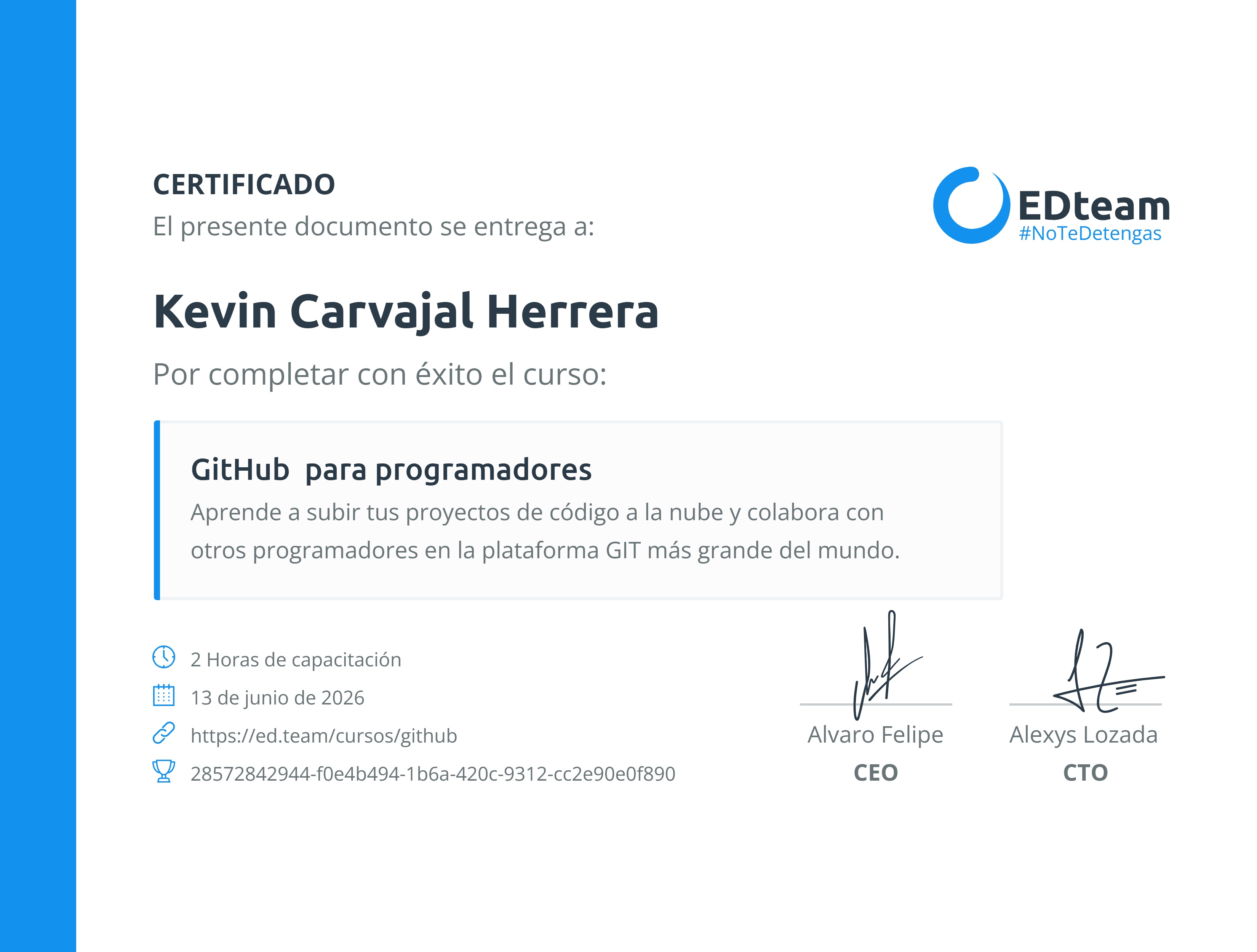 Certificado de curso