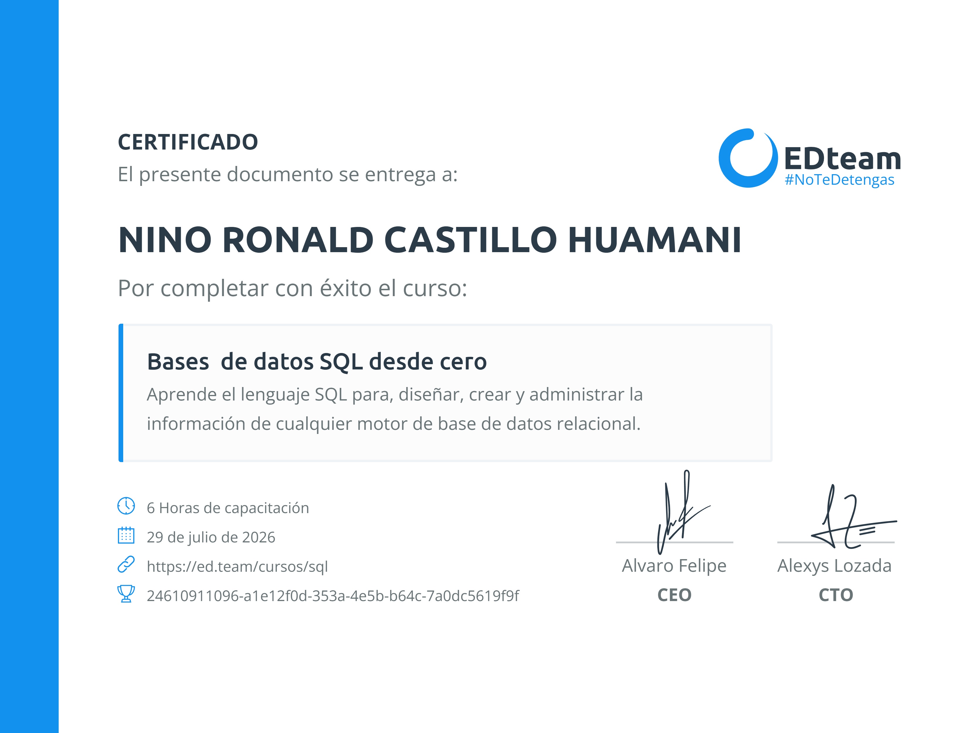 Certificado de curso