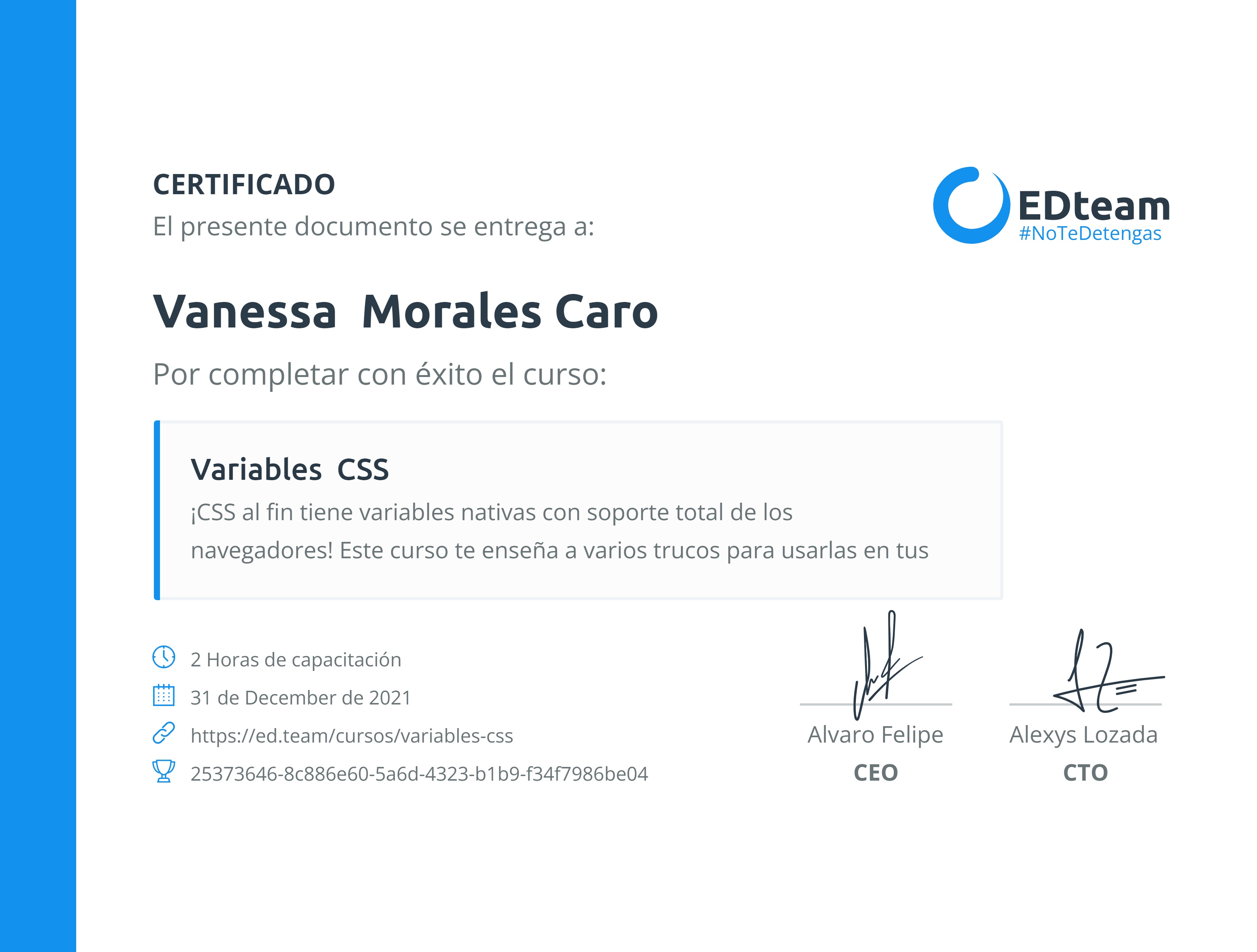 Certificado de curso