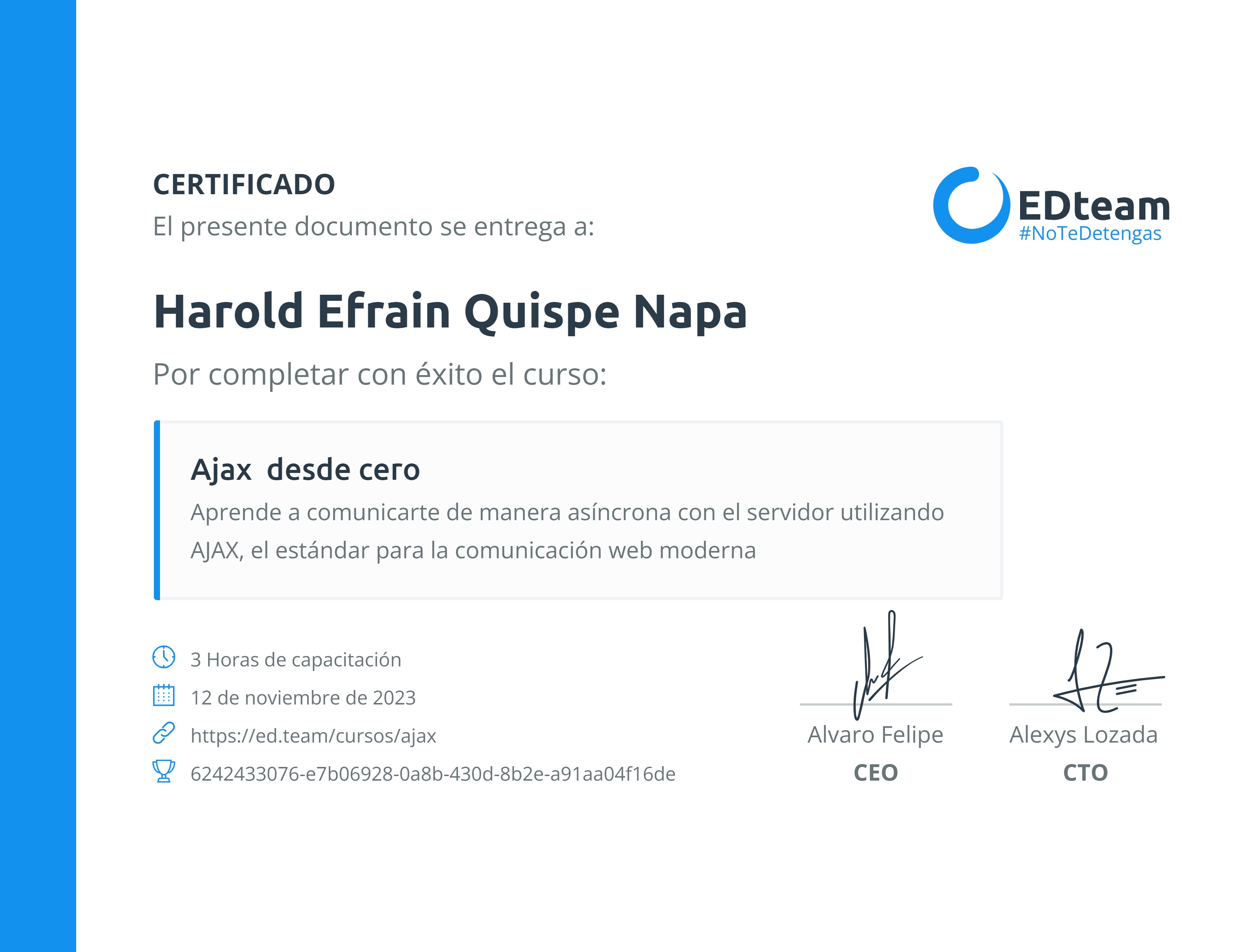 Certificado de curso