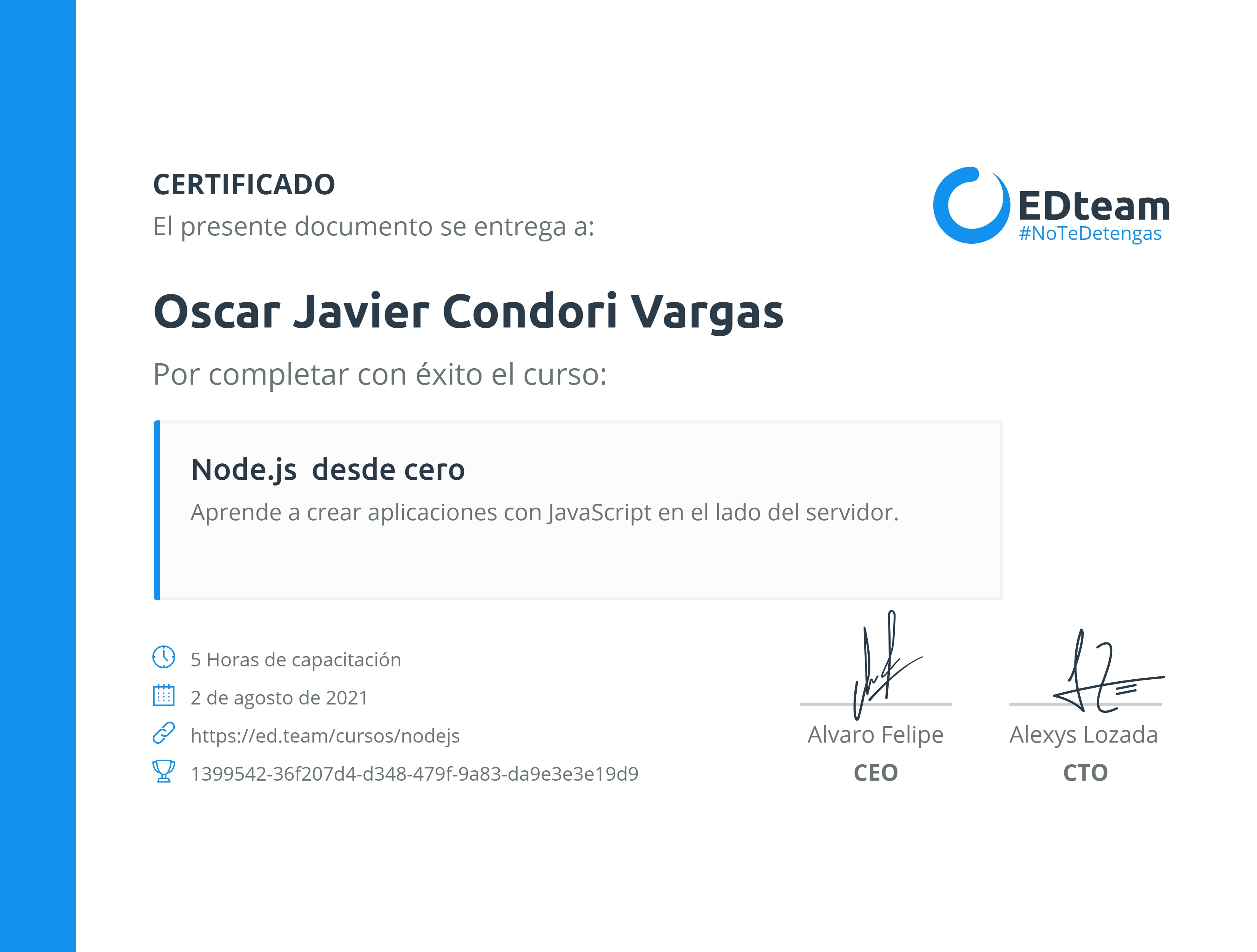 Certificado de curso