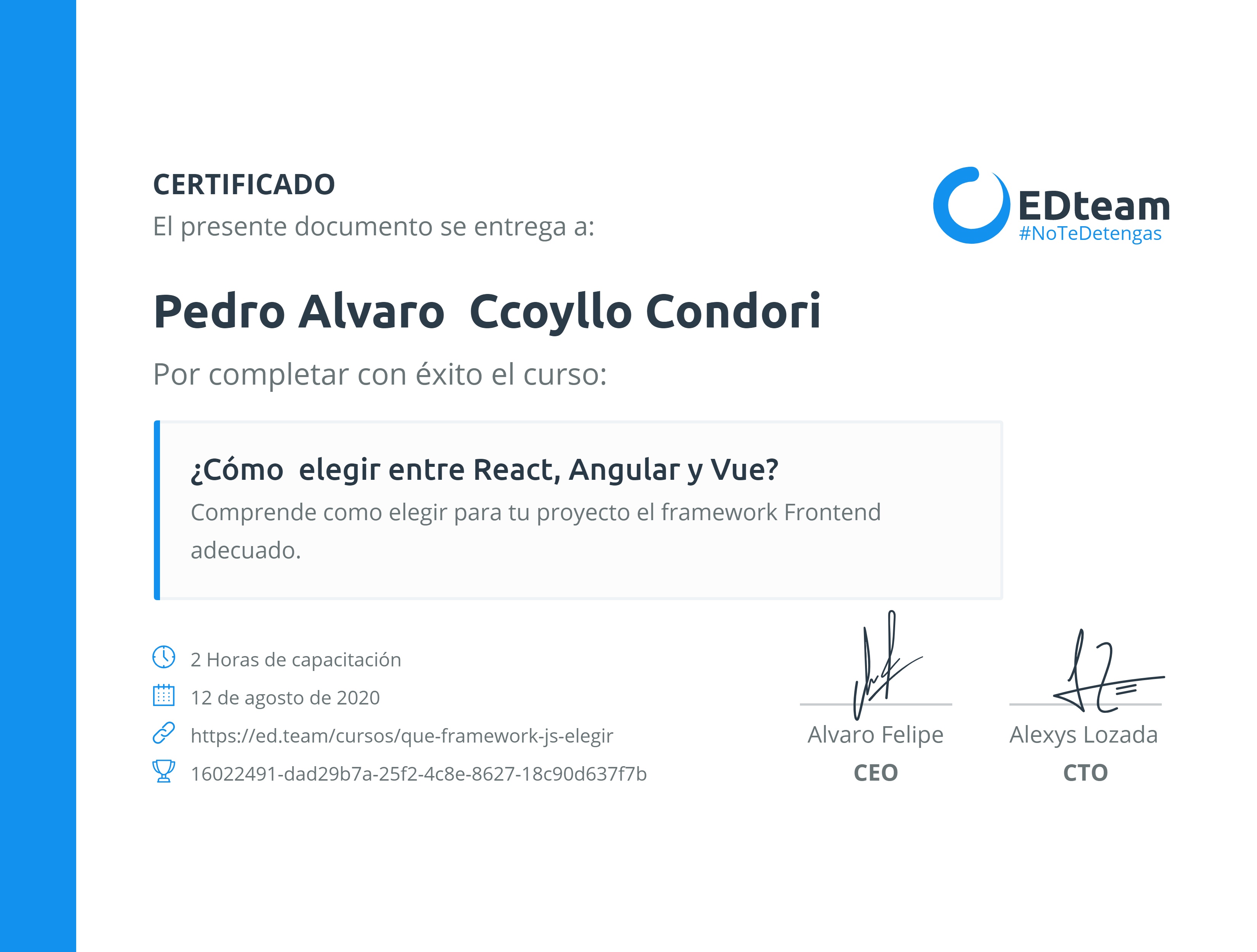 Certificado de curso