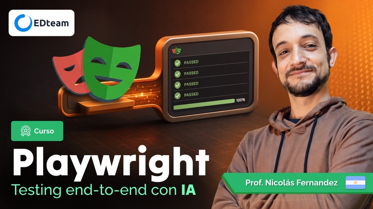Poster de Playwright: Testing end‑to‑end con IA