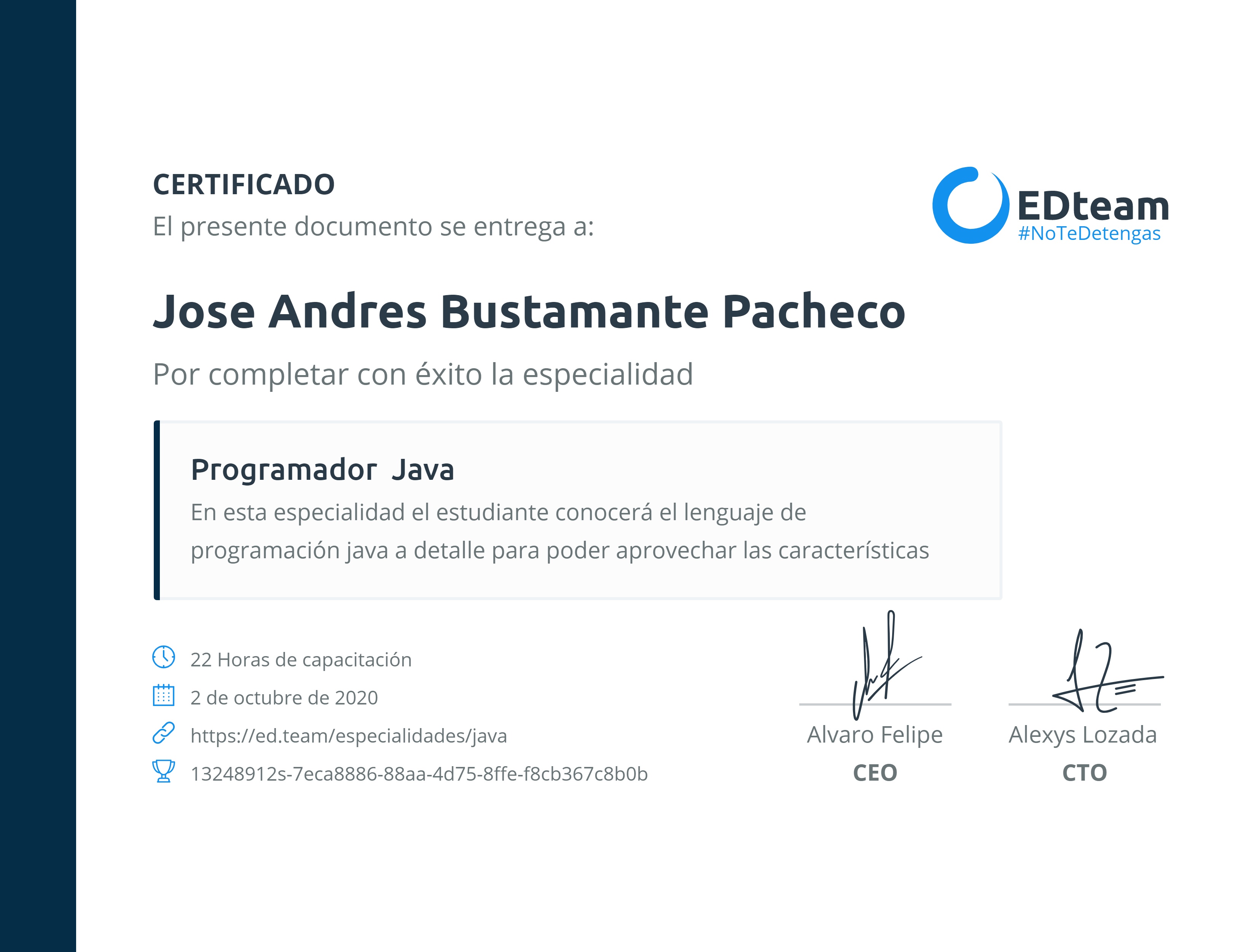 Certificado de ruta