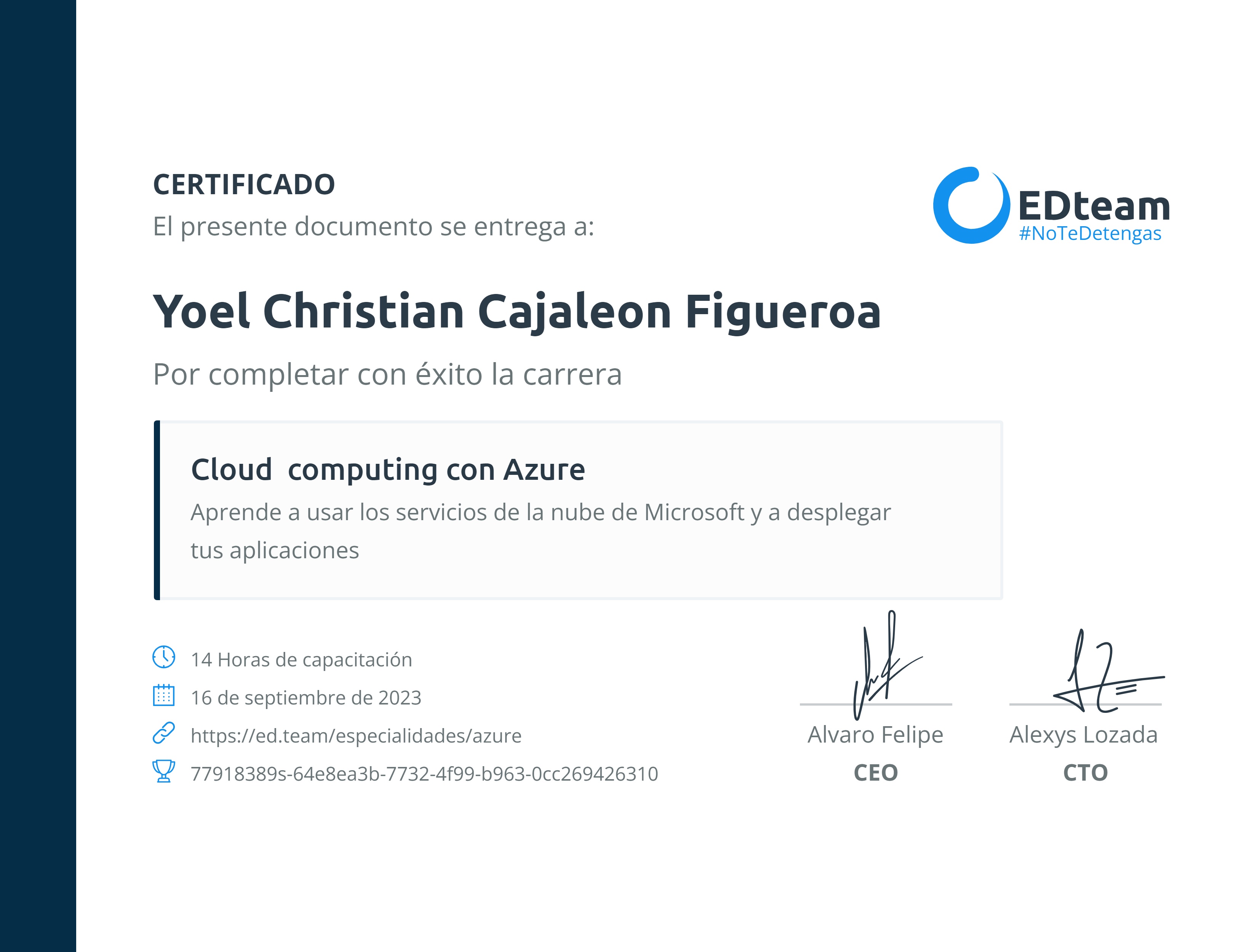 Certificado de ruta