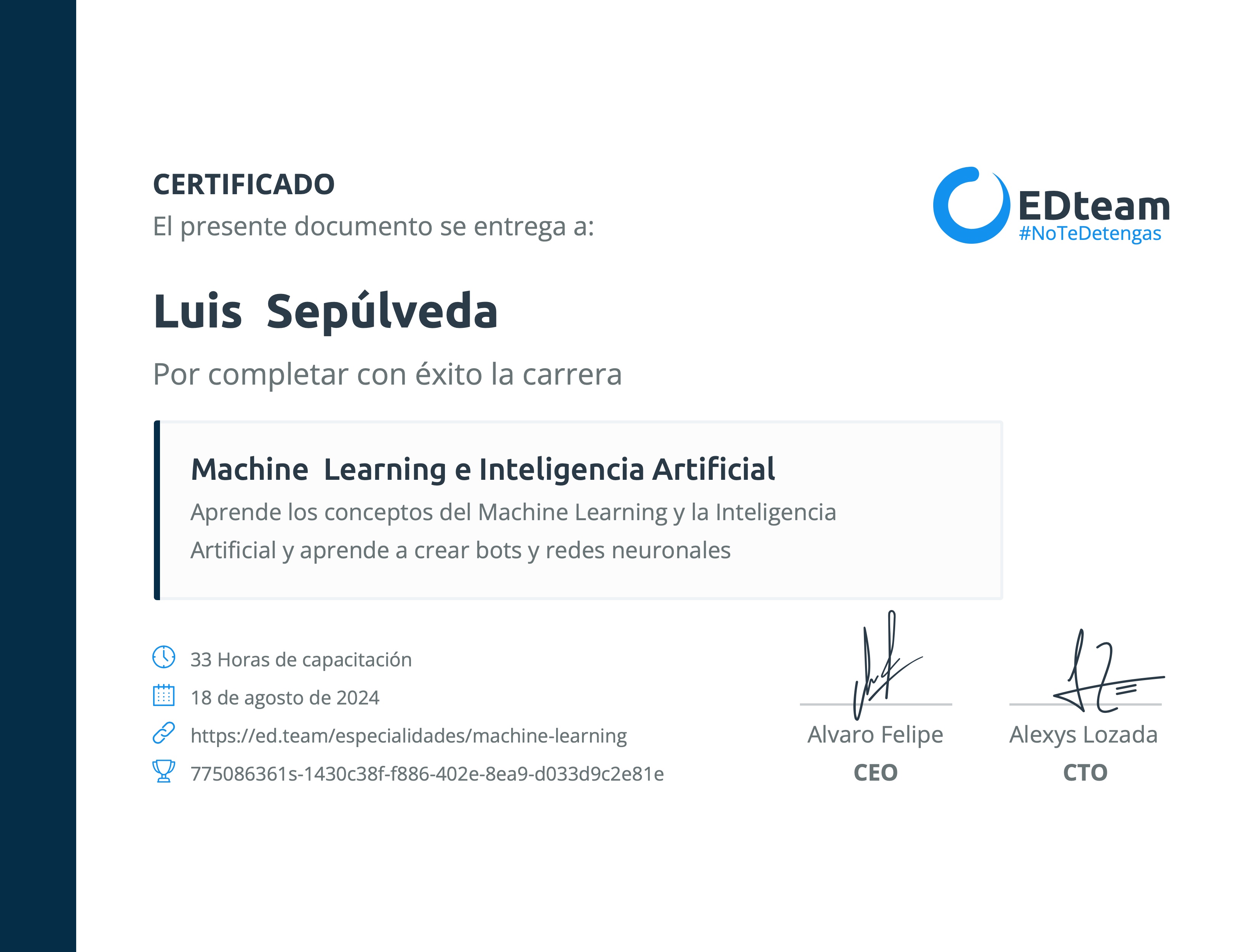 Certificado de ruta