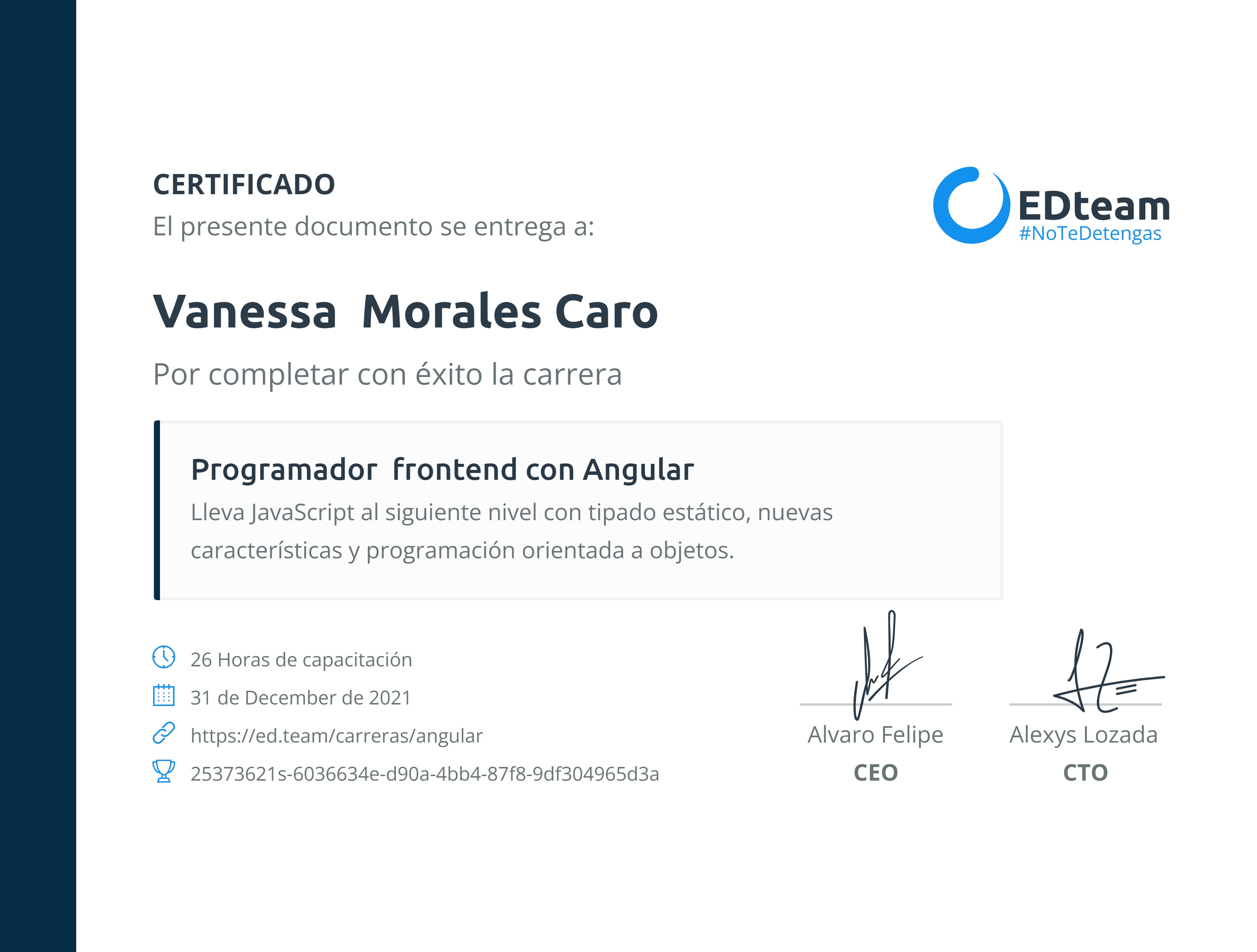 Certificado de ruta