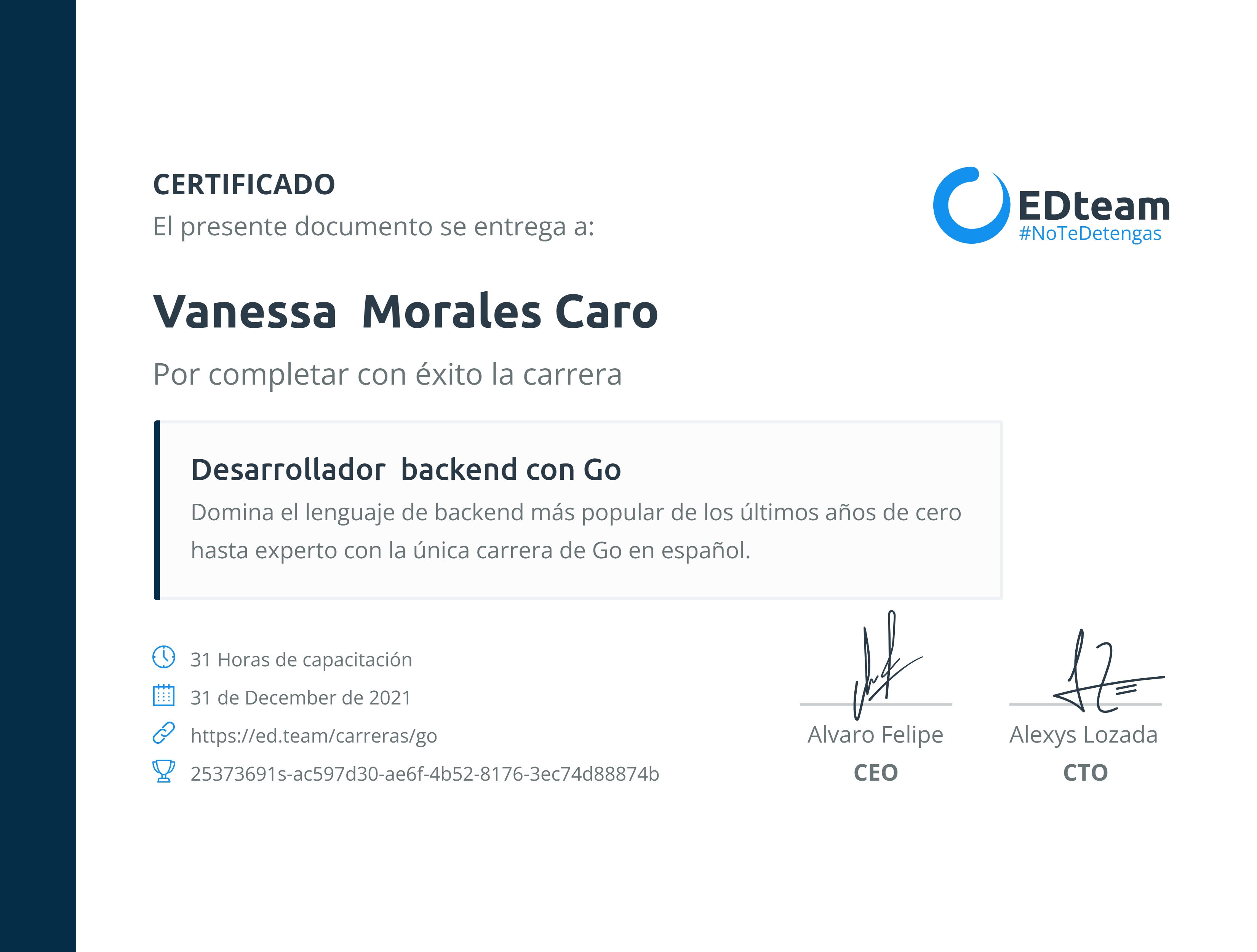 Certificado de ruta