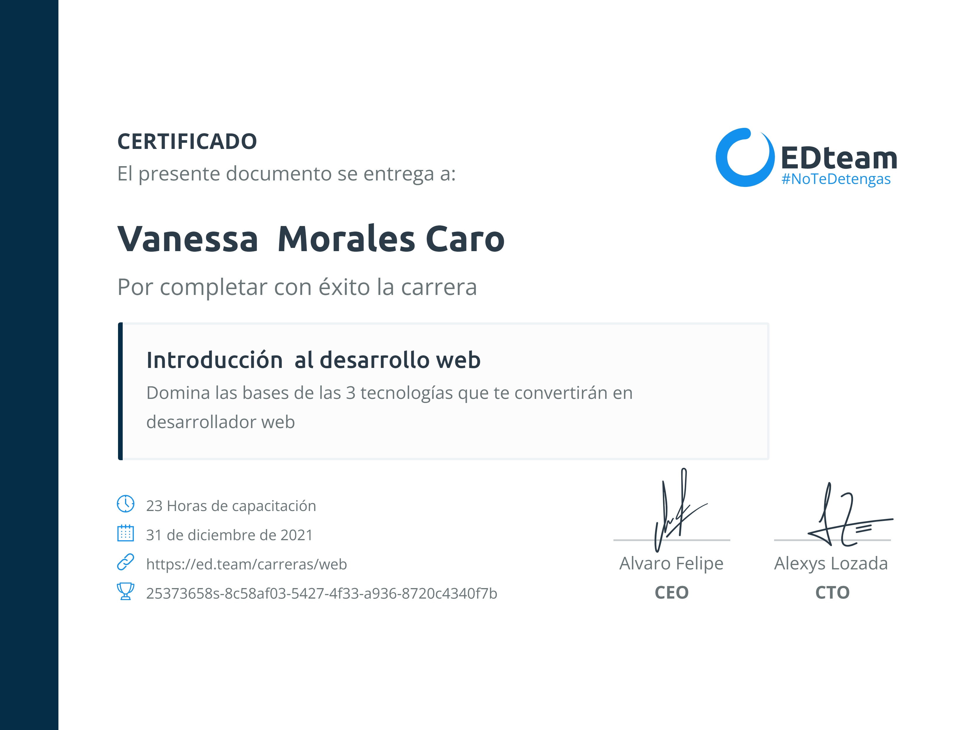 Certificado de ruta