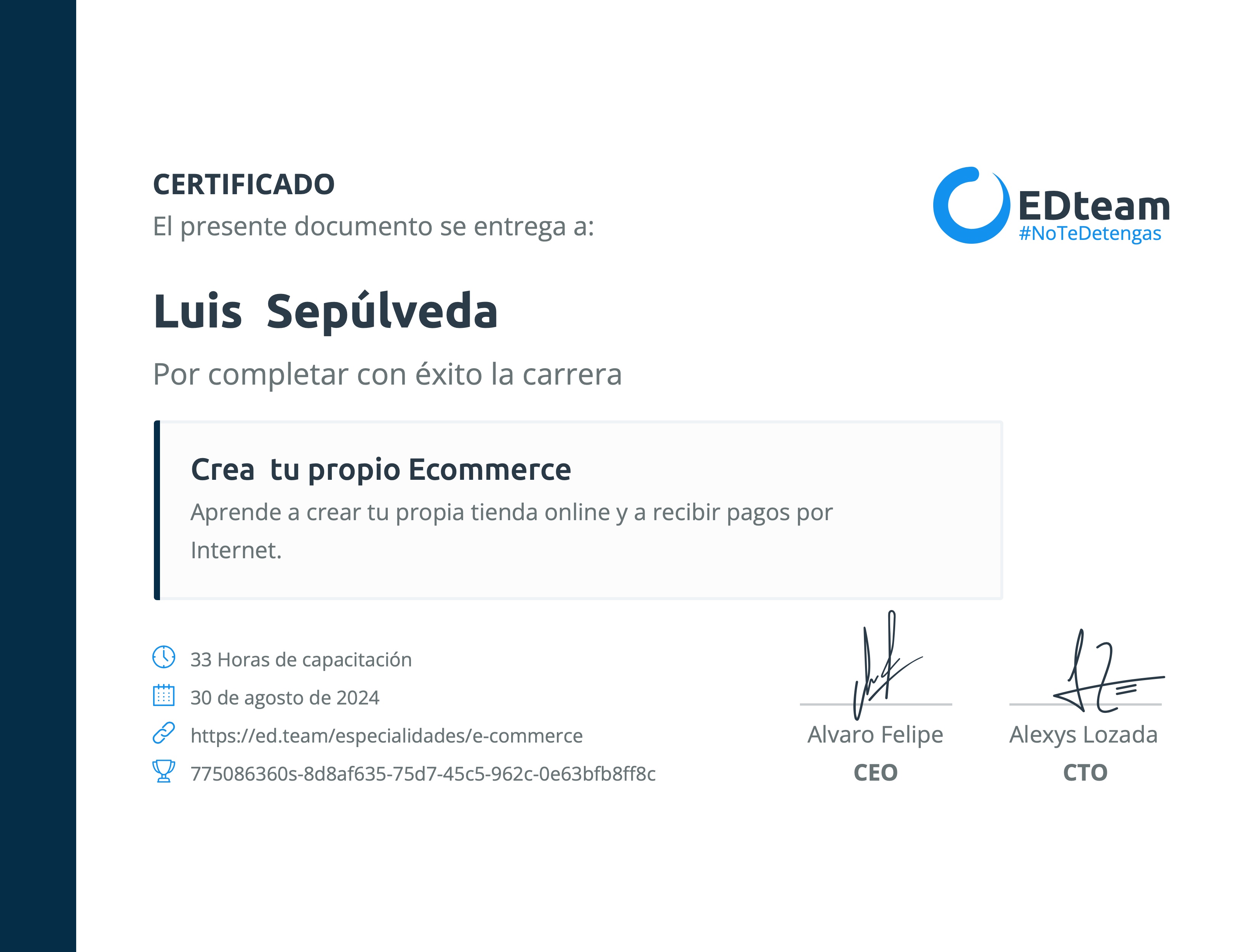 Certificado de ruta