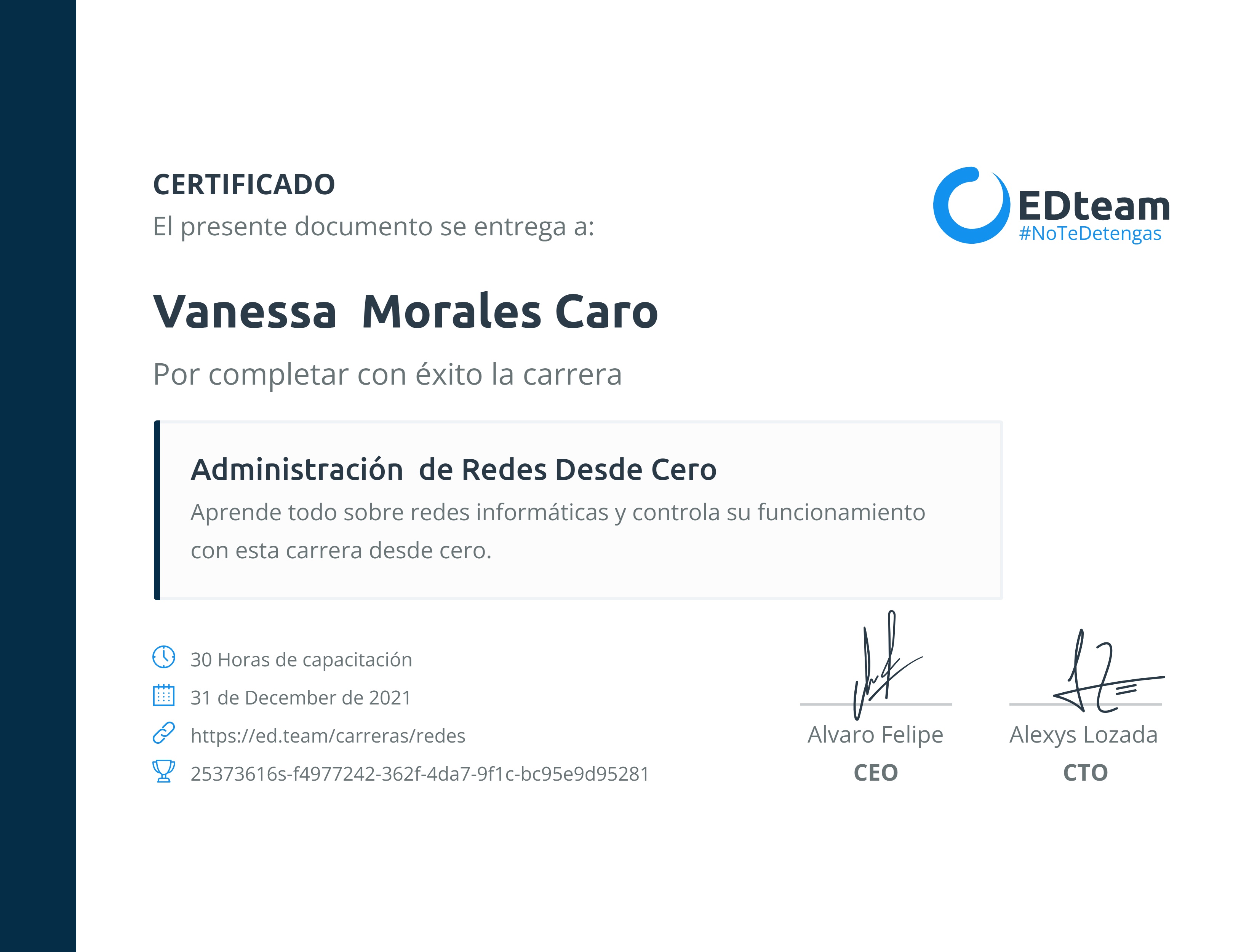 Certificado de ruta