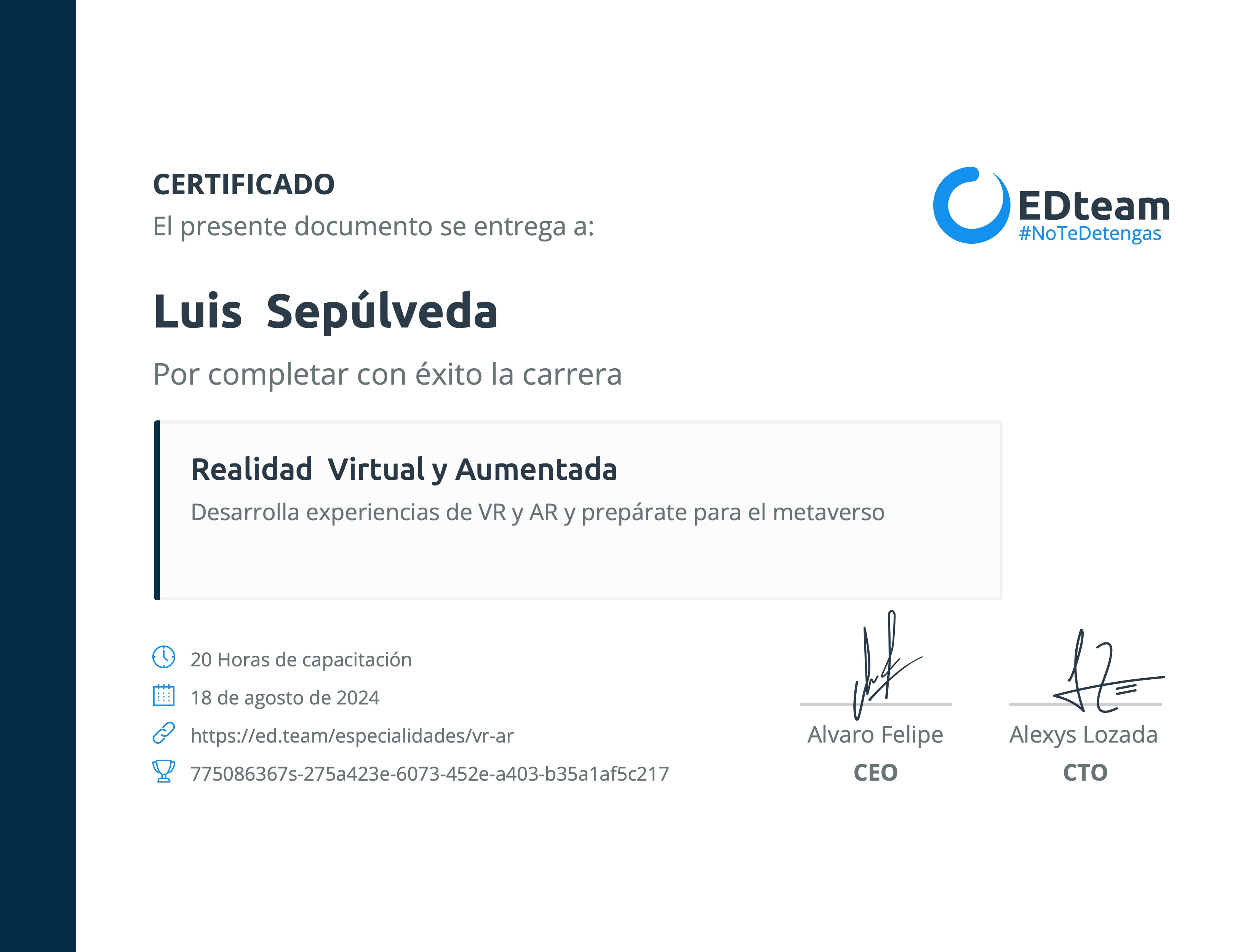 Certificado de ruta