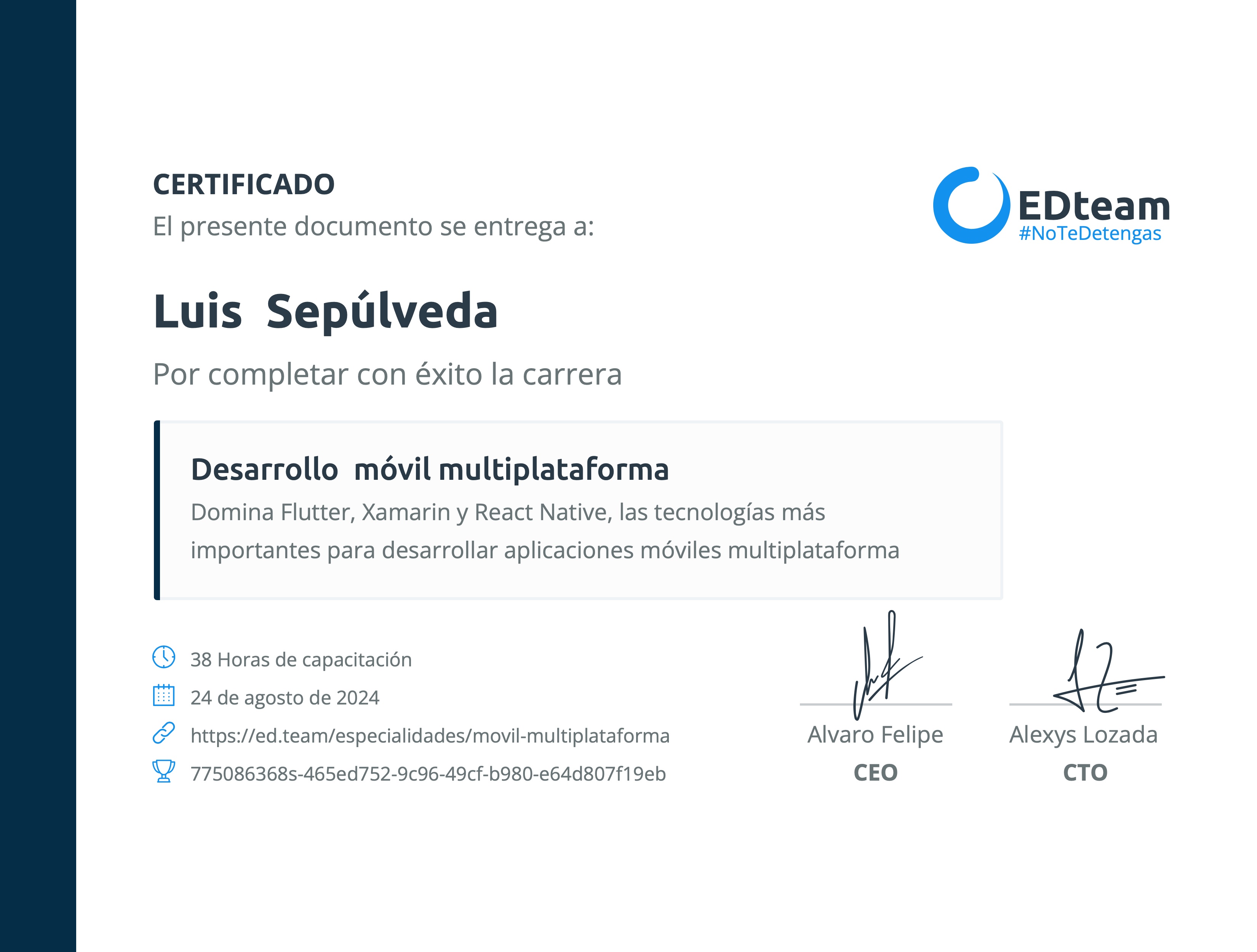 Certificado de ruta