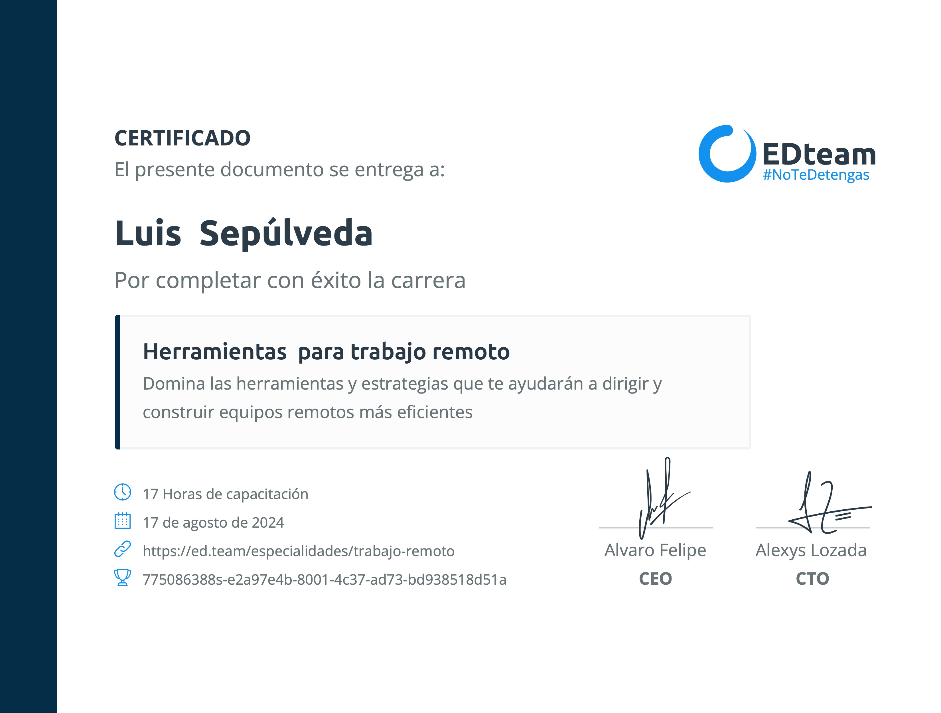 Certificado de ruta